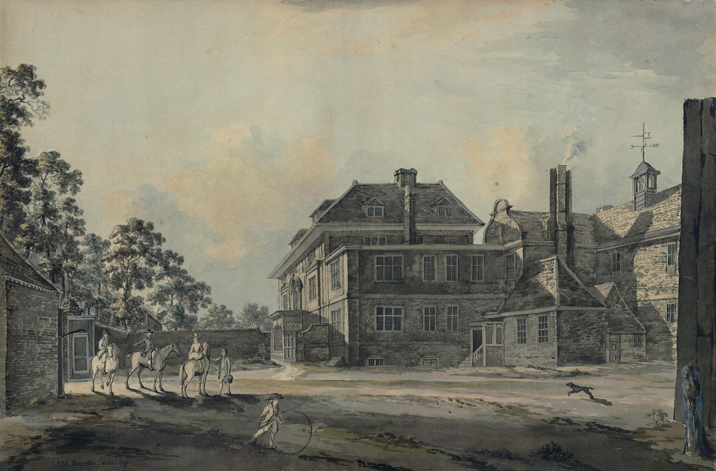 The Courtyard of a Mansion with Figures, John Melchior Barralet, 1781