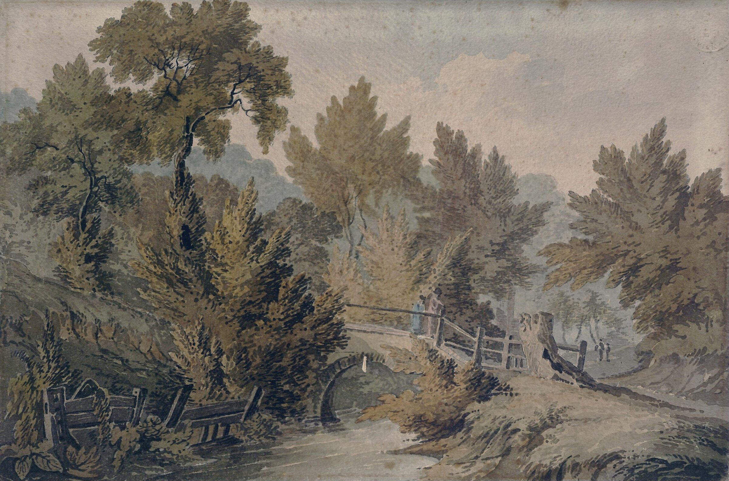 Landscape with Bridge and Stream, James Bourne, ca. 1800-1830