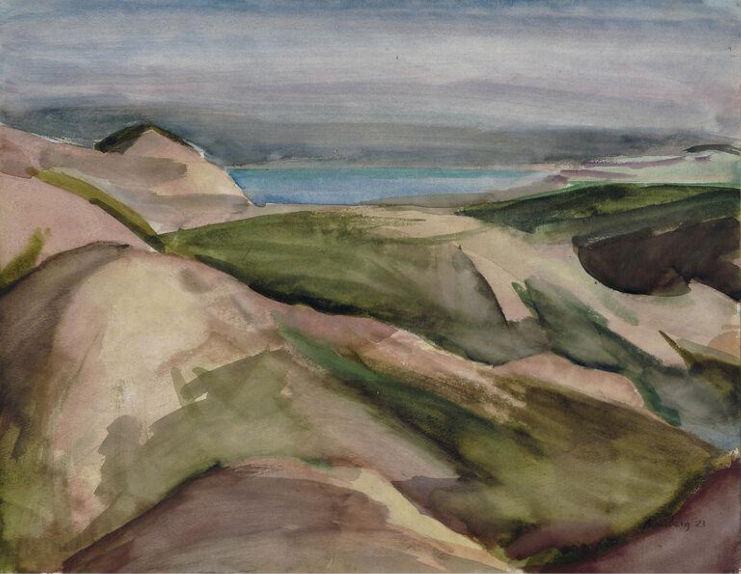 The Dead Sea from Wady Kelt, Palestine, David Bomberg, 1923