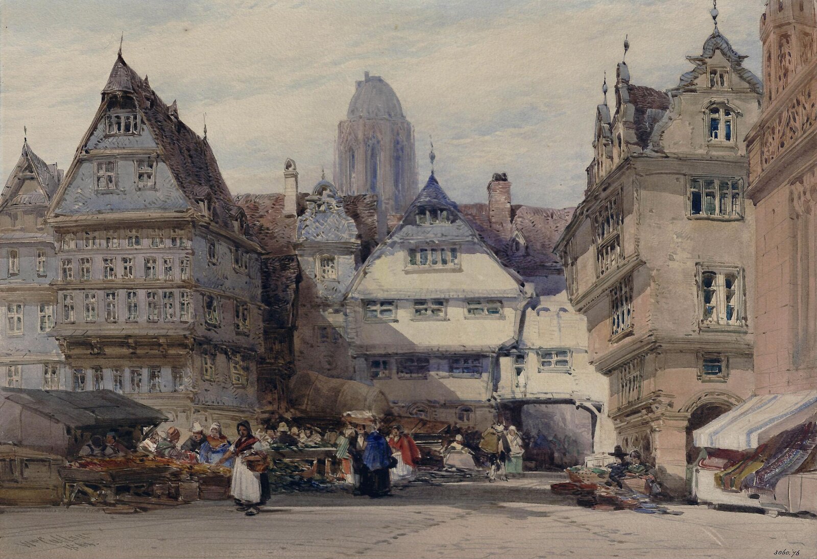Market Place, Frankfort, Callow, 1863