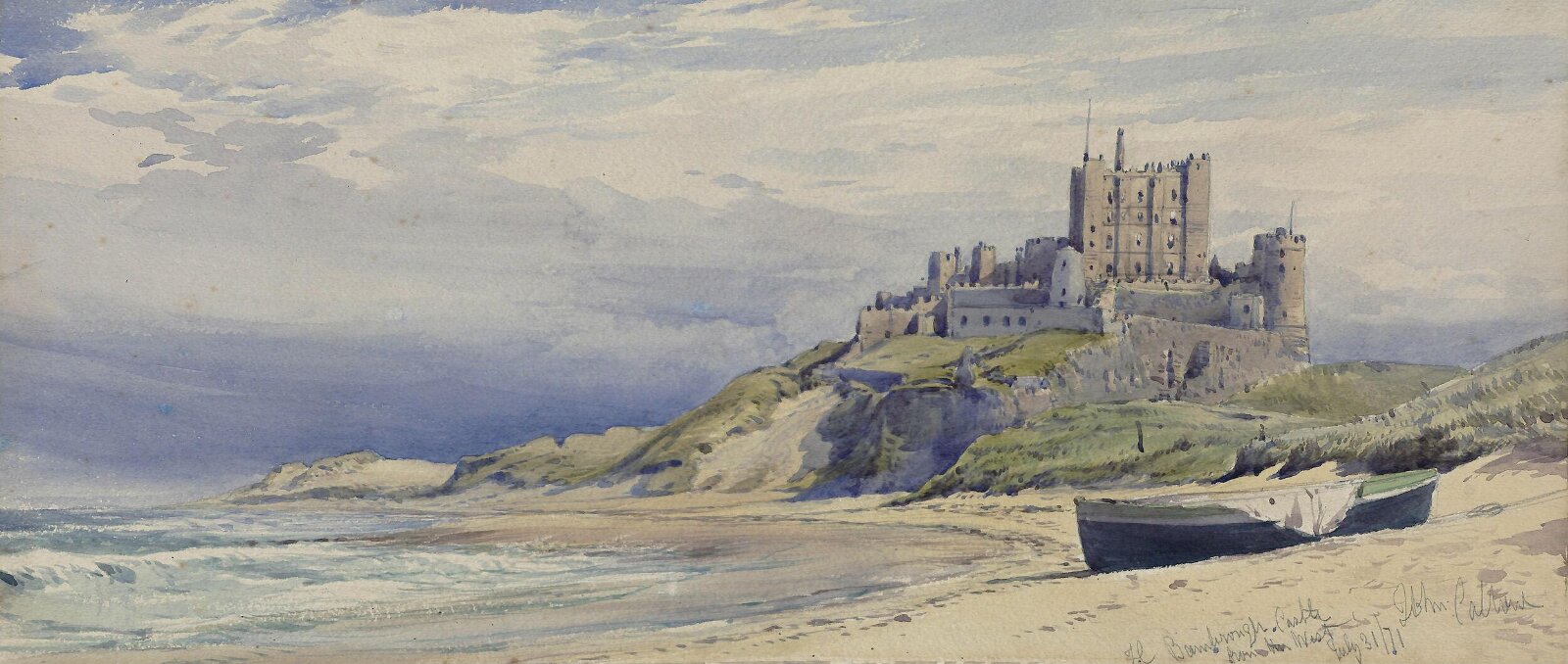 Bamburgh Castle, John Callow, 1871