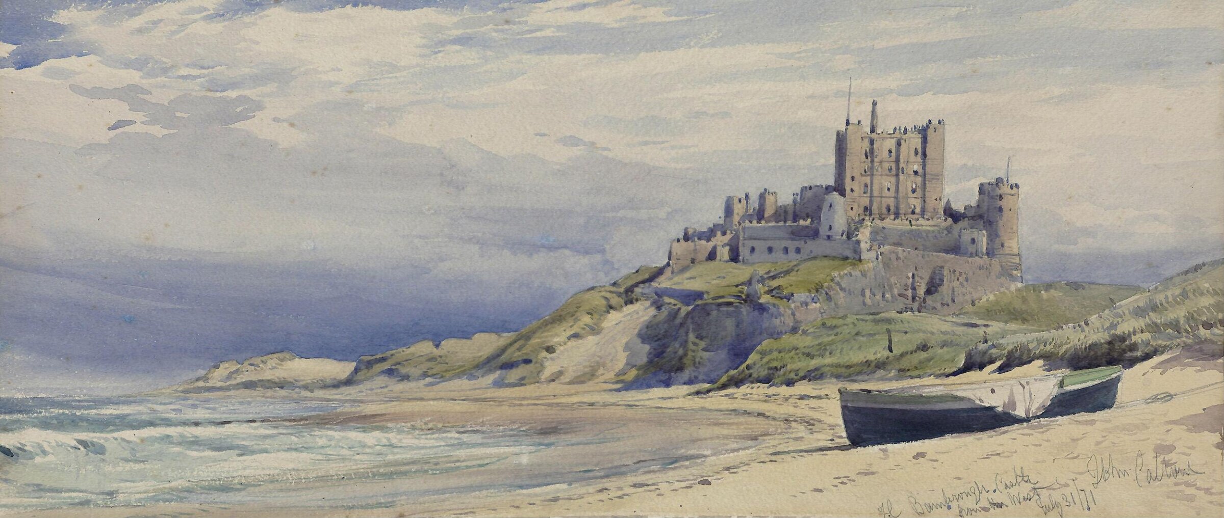 Bamburgh Castle, John Callow, 1871
