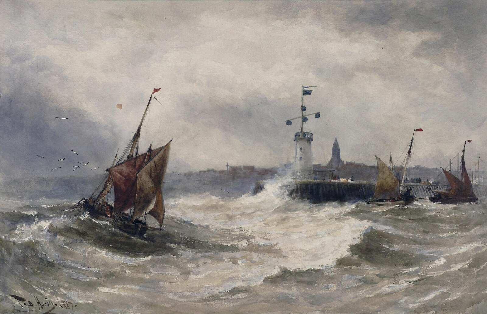 Boulogne Harbour, Thomas Bush Hardy, ca. 1867-1897