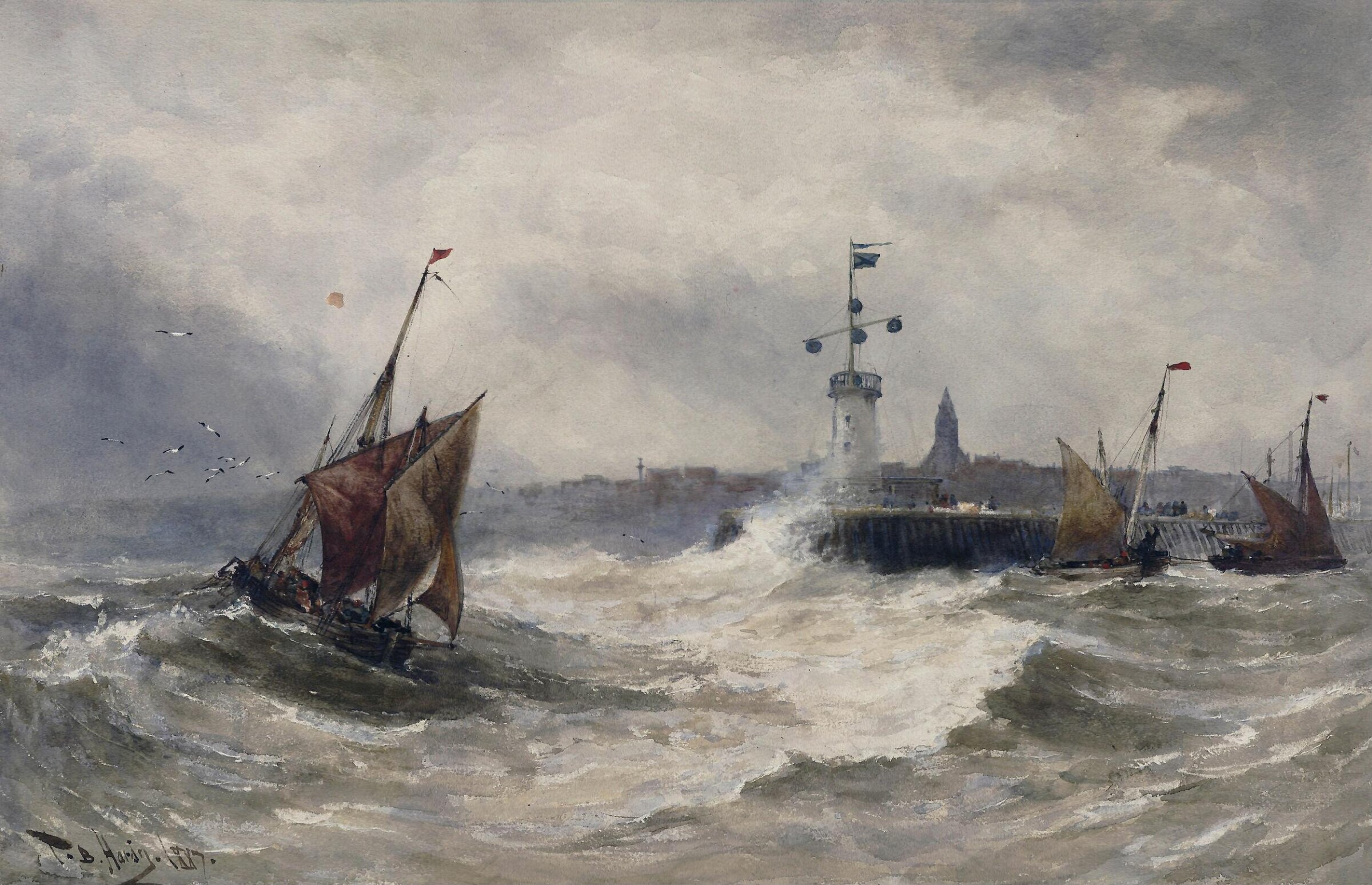 Boulogne Harbour, Thomas Bush Hardy, ca. 1867-1897