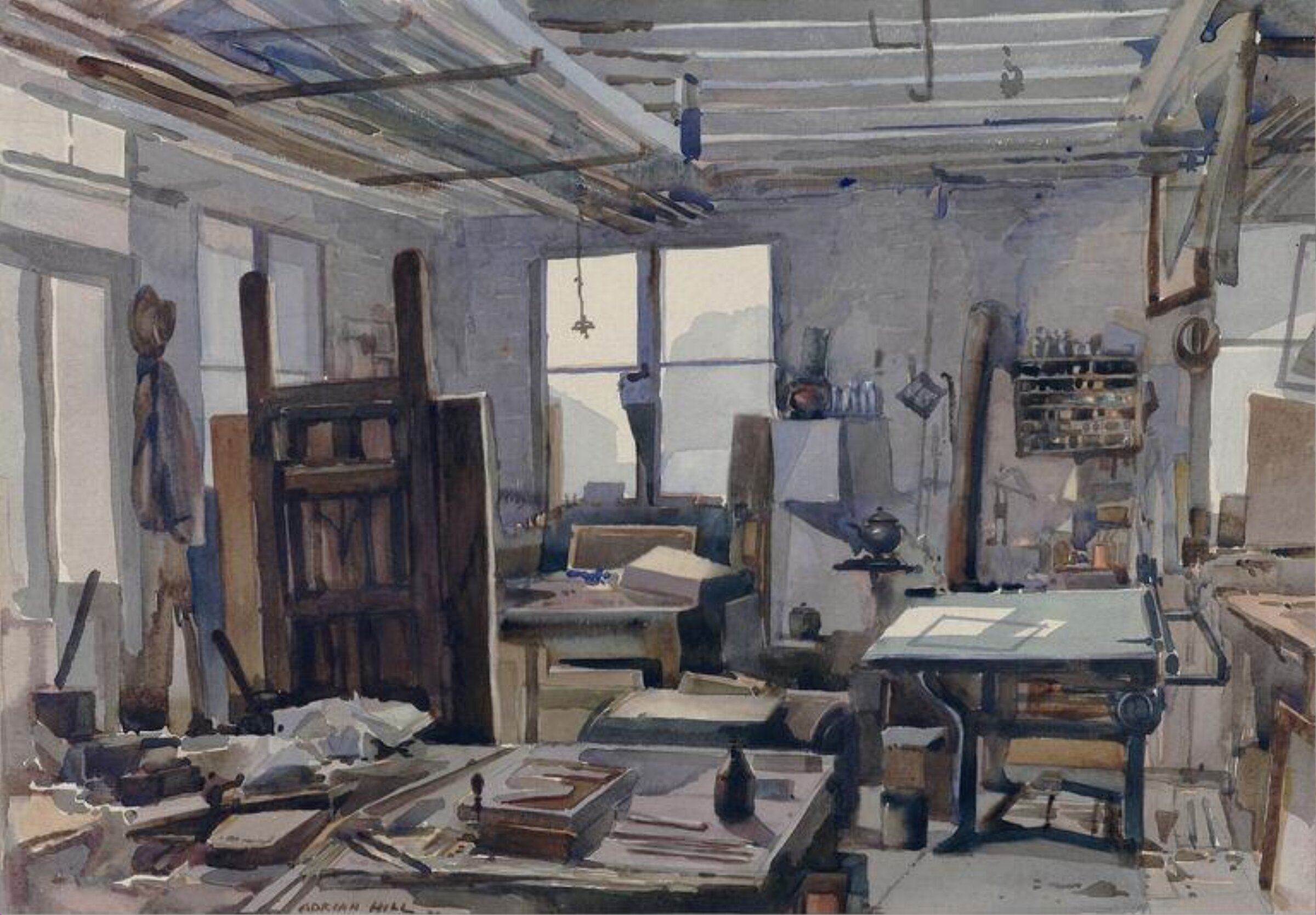 Interior of Charles West's Workshop, Adrian Hill, 1932