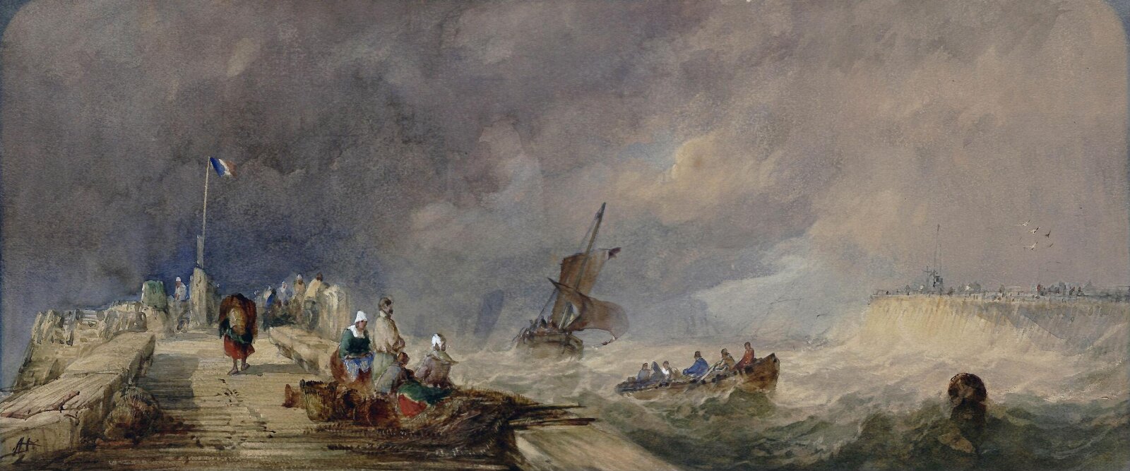 Calais Pier, Alfred Herbert, ca. 1840s