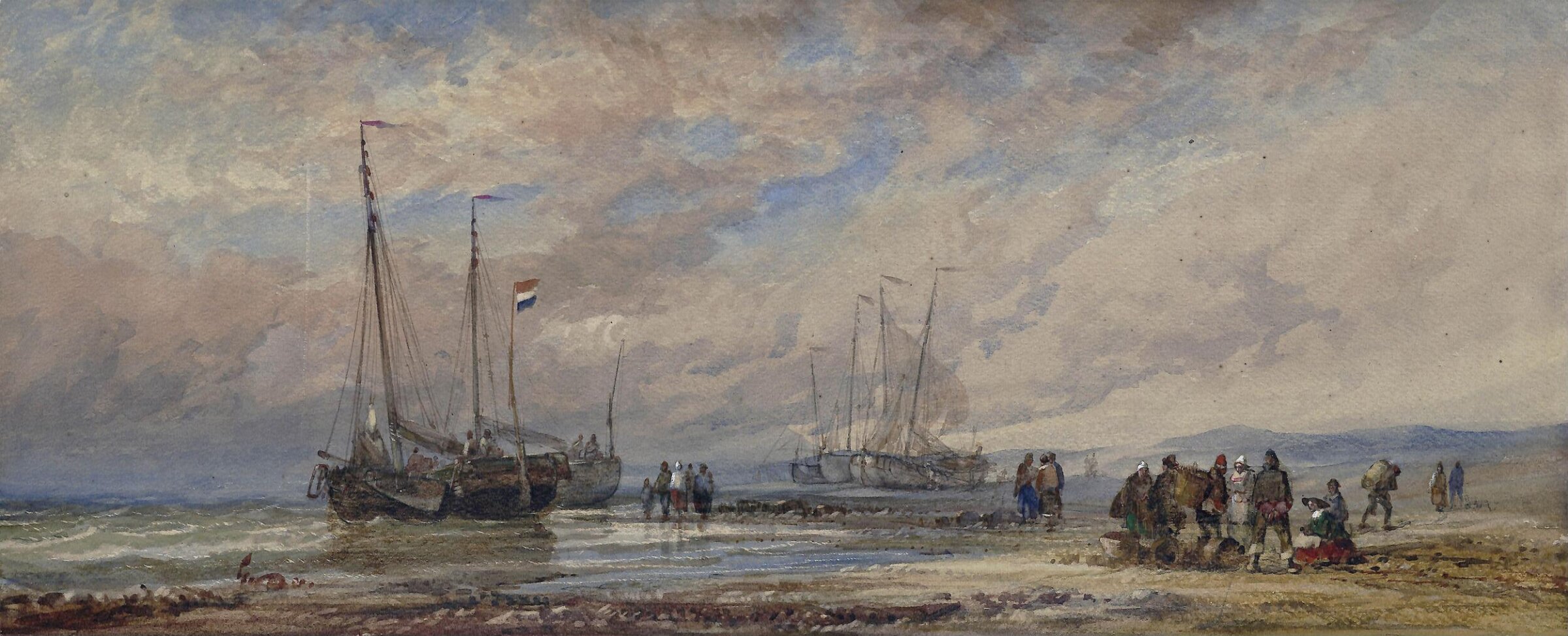 Schevening Beach, Alfred Herbert, ca. 1840s