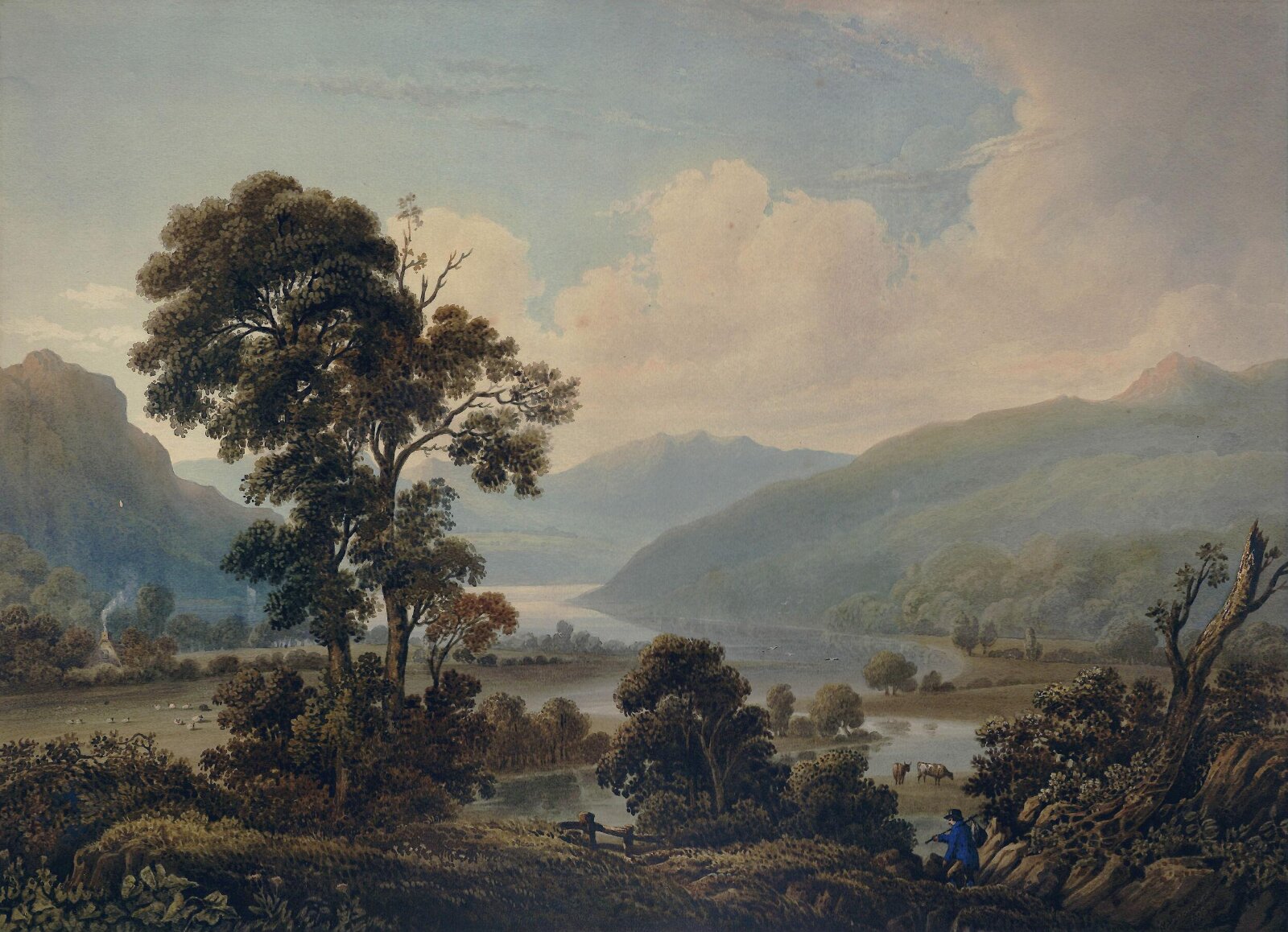 Landscape wih River and Mountains, Edward James Pasquier, 1832