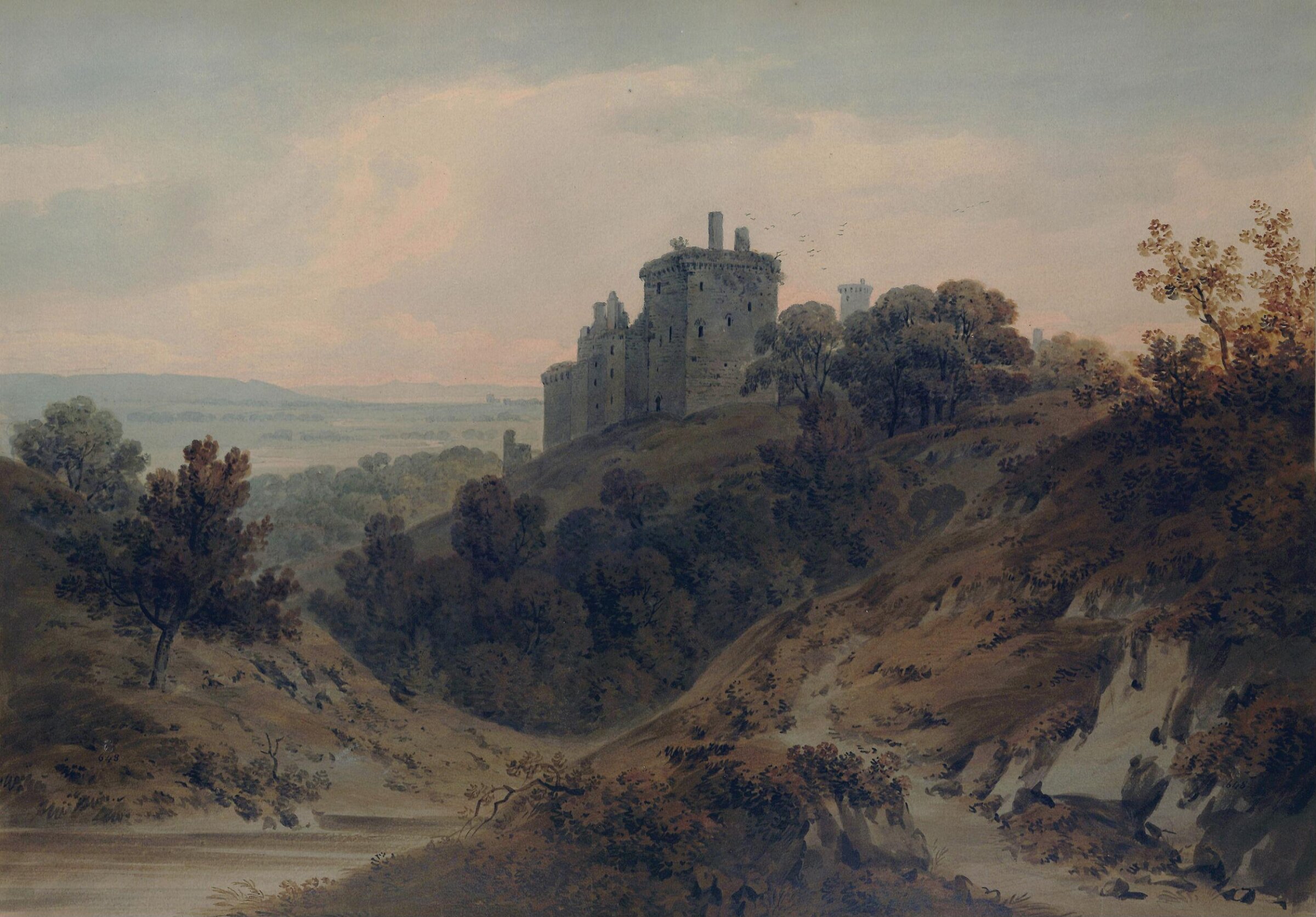 Castle Campbell, looking down Glen Devon, Clackmannanshire, Hugh William Williams, ca. 1795-1829