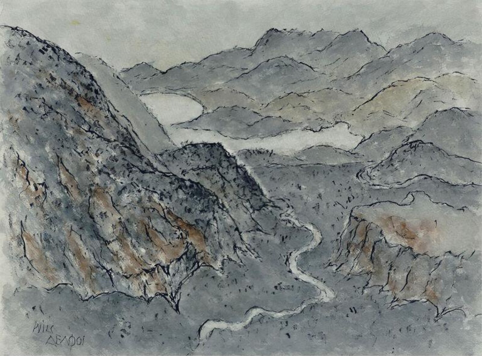 Delphi: Gorge towards Itea, Wilczynski, ca. 1963
