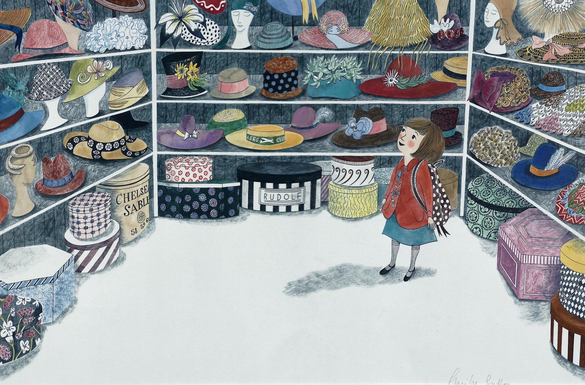 Clara in the Hats' Store, Emily Sutton, 2011