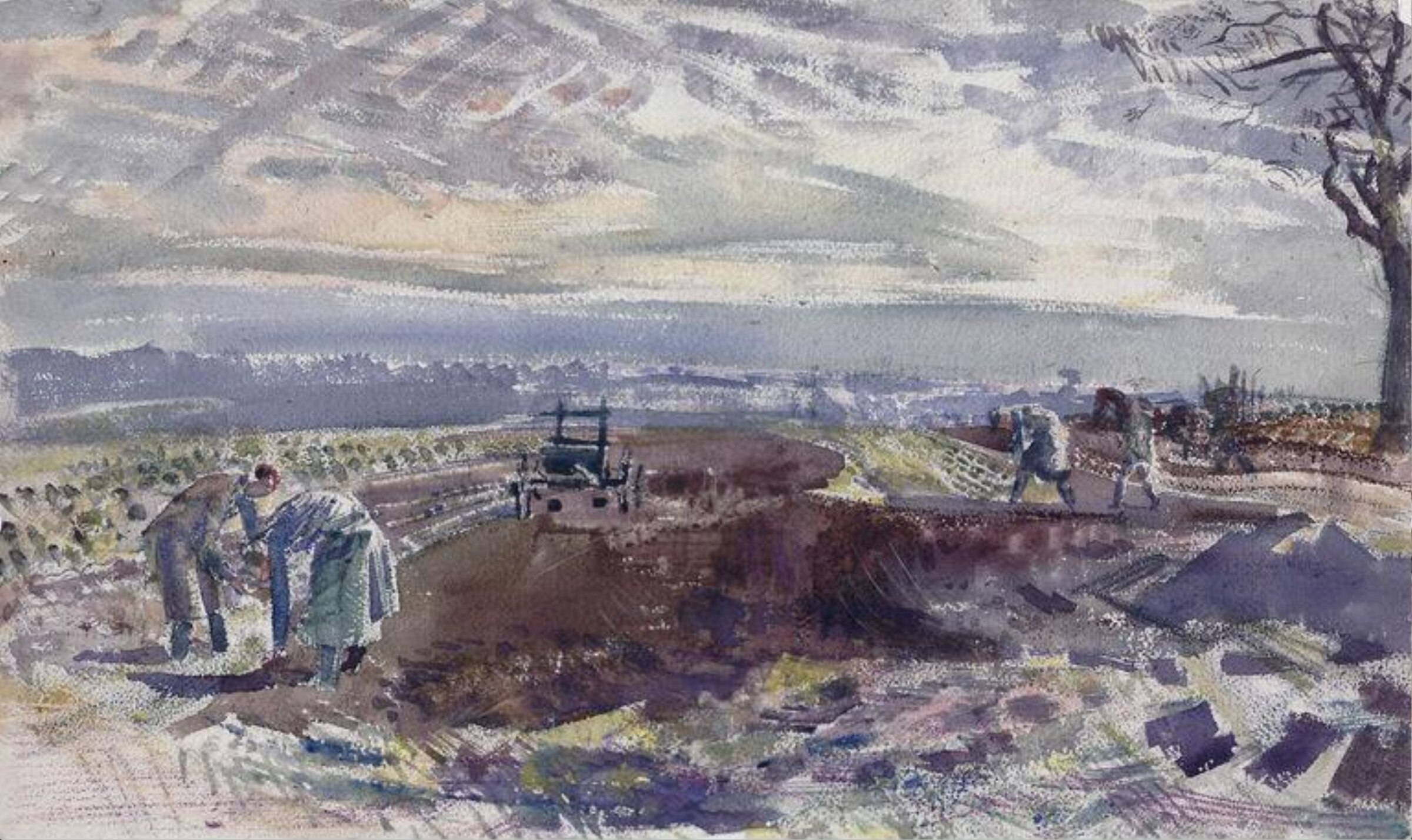 Potato Lifting, Thomas Barclay Hennell, ca. 1940