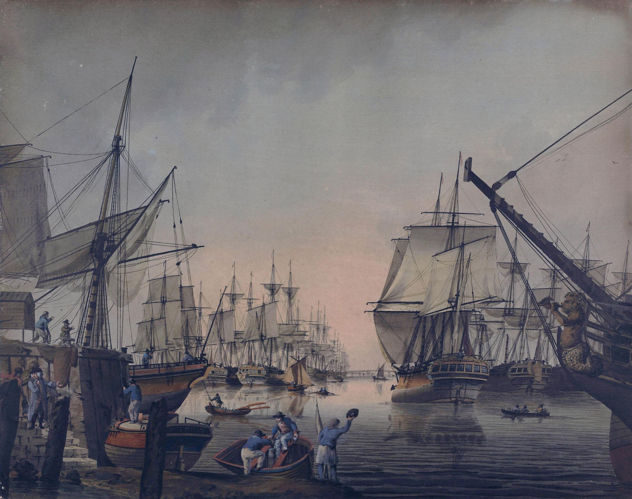 A view of the Pool, below London Bridge., Samuel Atkins, ca. 1790