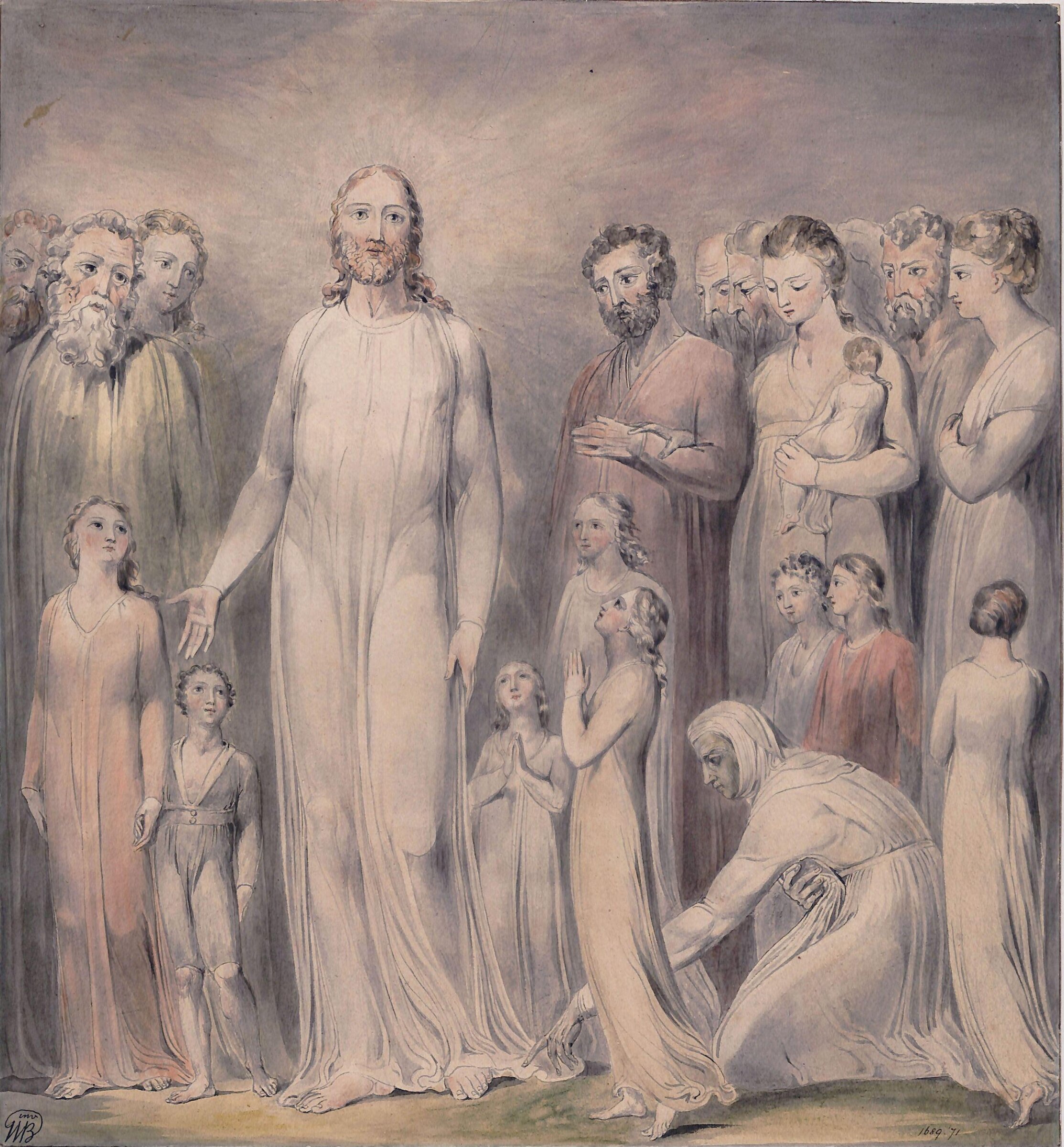 The healing of the woman with an issue of blood, Уильям Блейк, ок. 1780–1827