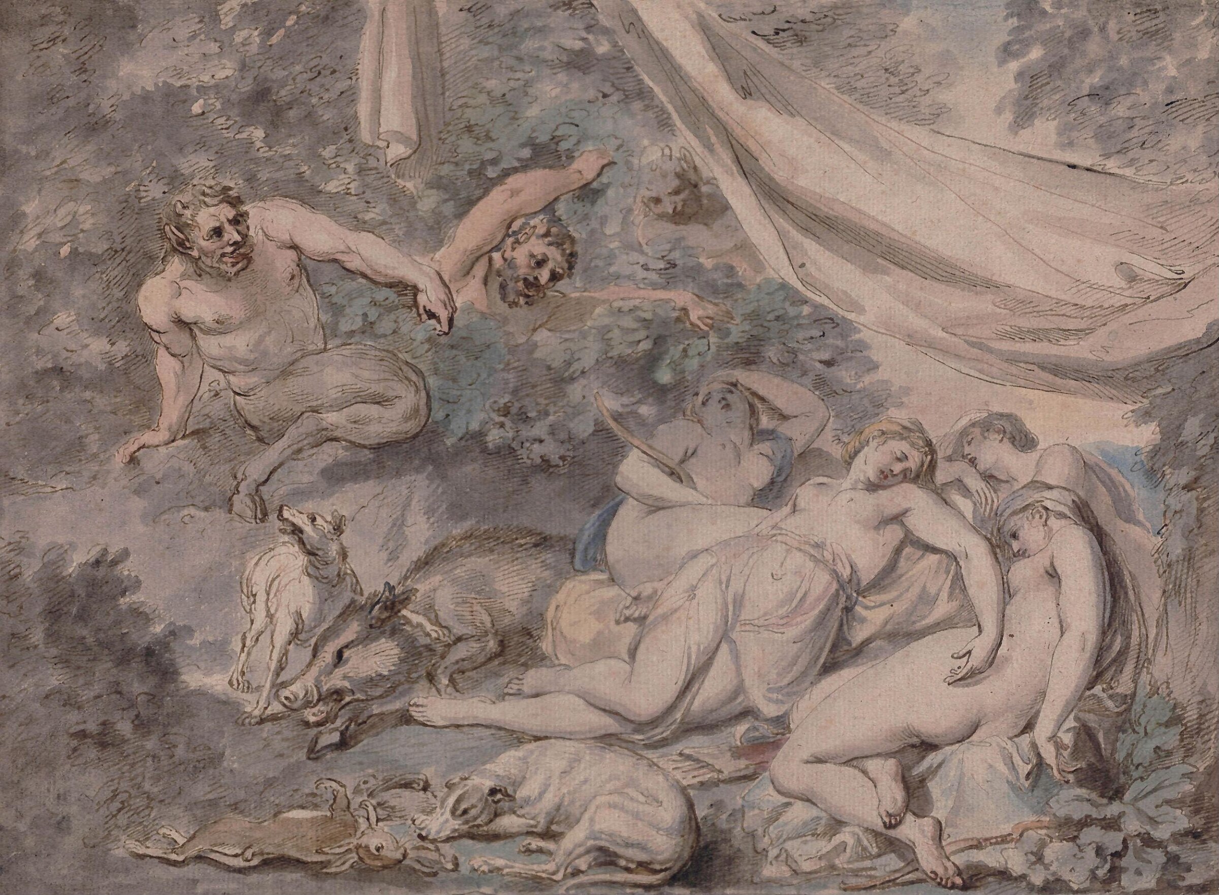 Nymphs Surprised by Satyrs, Giovanni Battista Cipriani, ca. mid 18th century