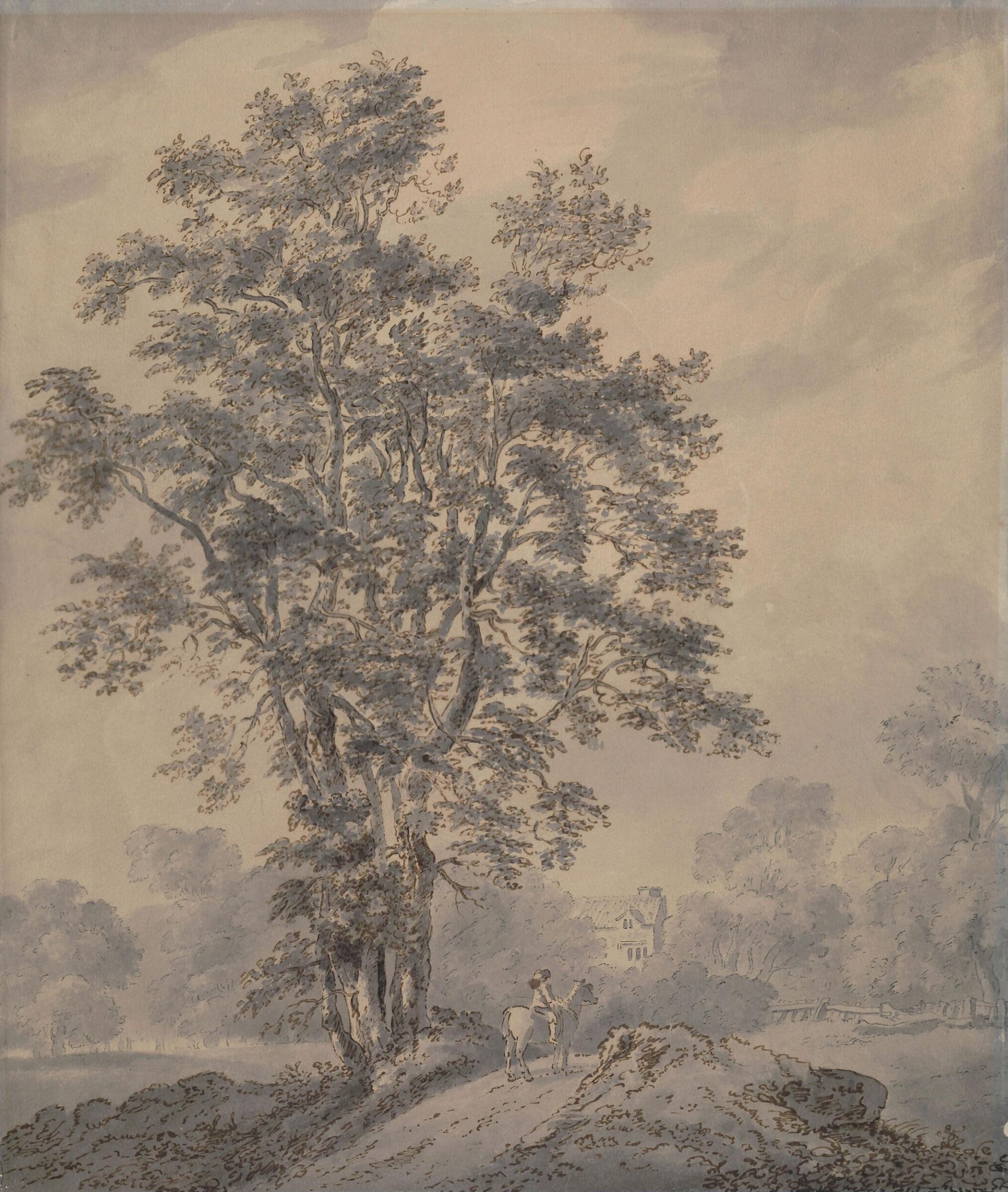 Landscape, with man on horseback, Farington, late 18th century