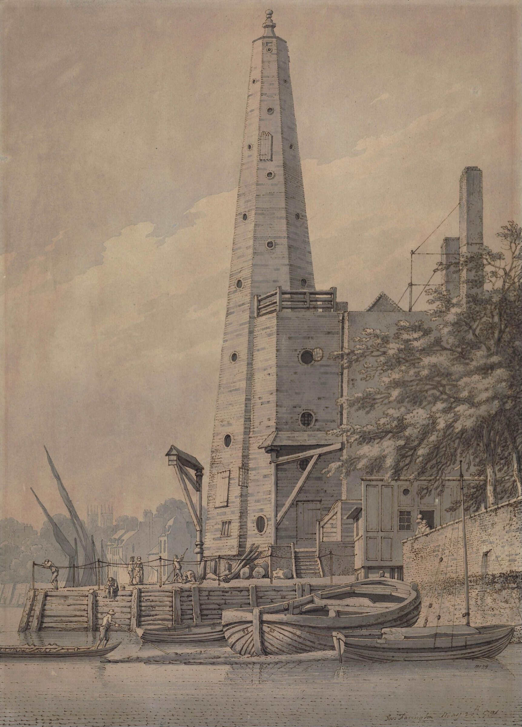 Old water tower at York Buildings, Whitehall, Джозеф Фарингтон, 1791