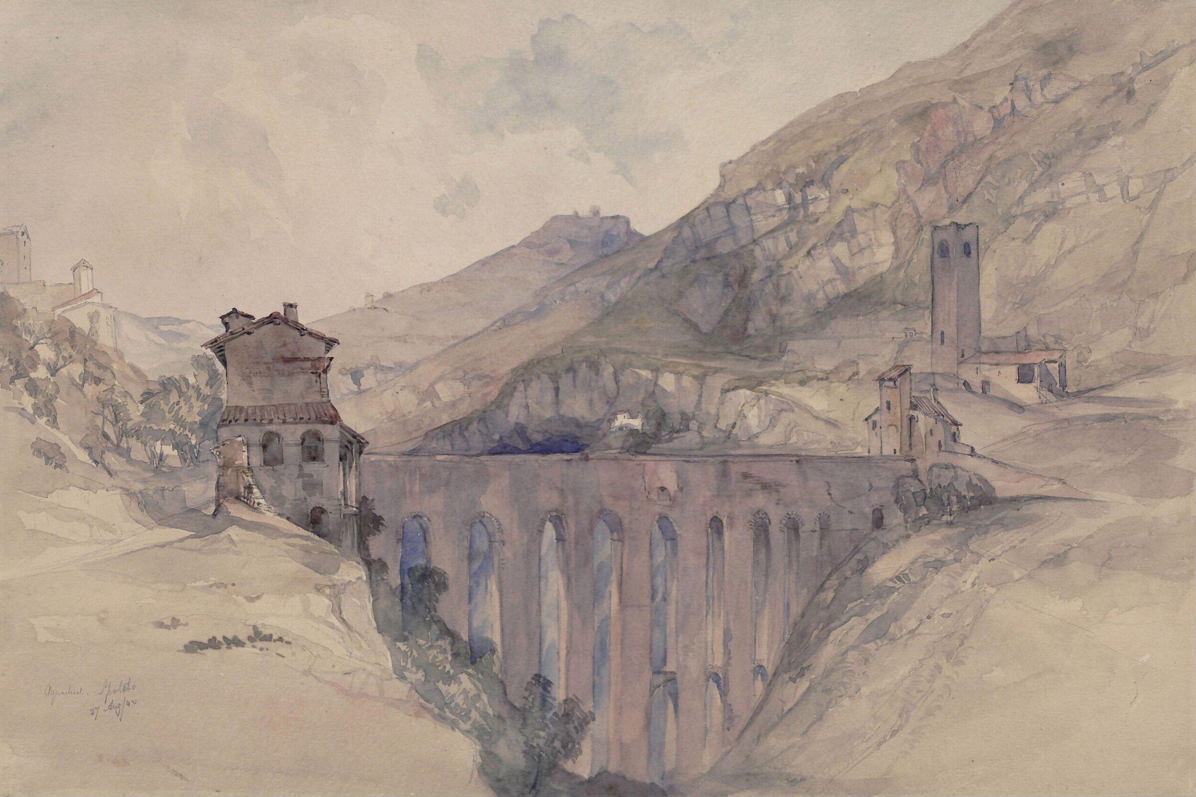 Aqueduct, Spoleto, John Harper, 1842