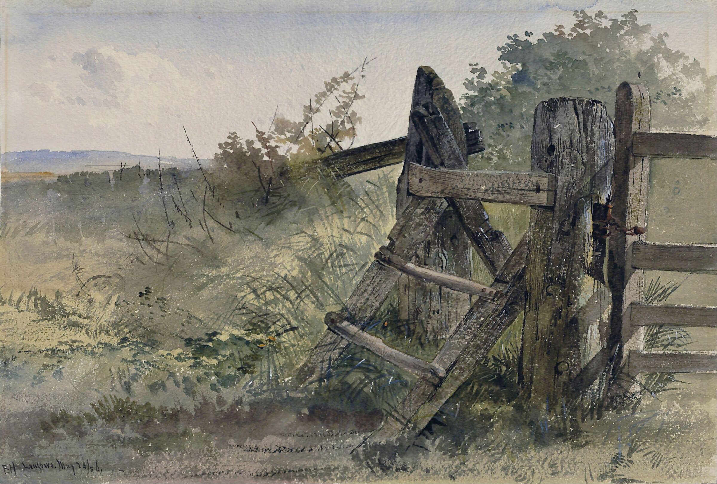 Near Leasowe Church, Chesire, Hargitt, 1856