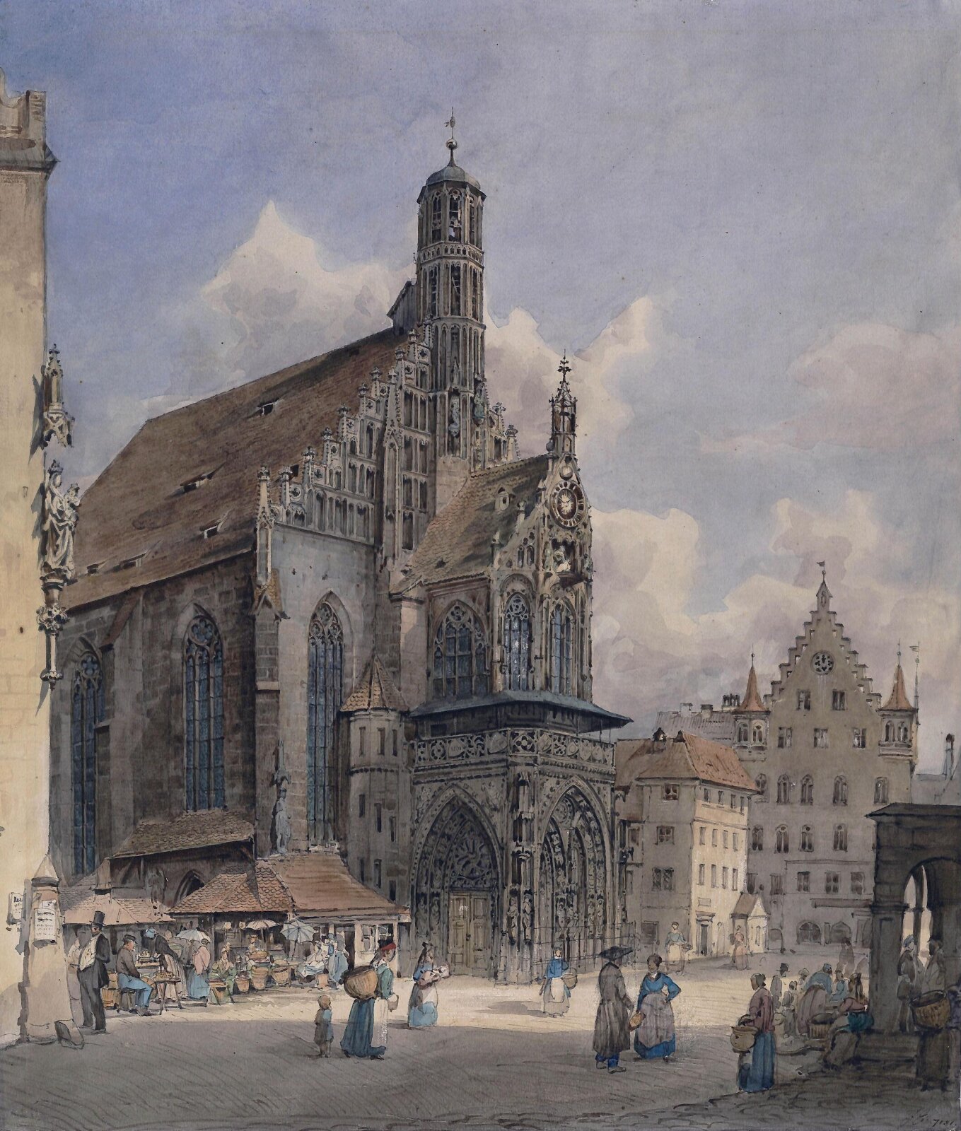 Market place, Nuremberg, 19th century