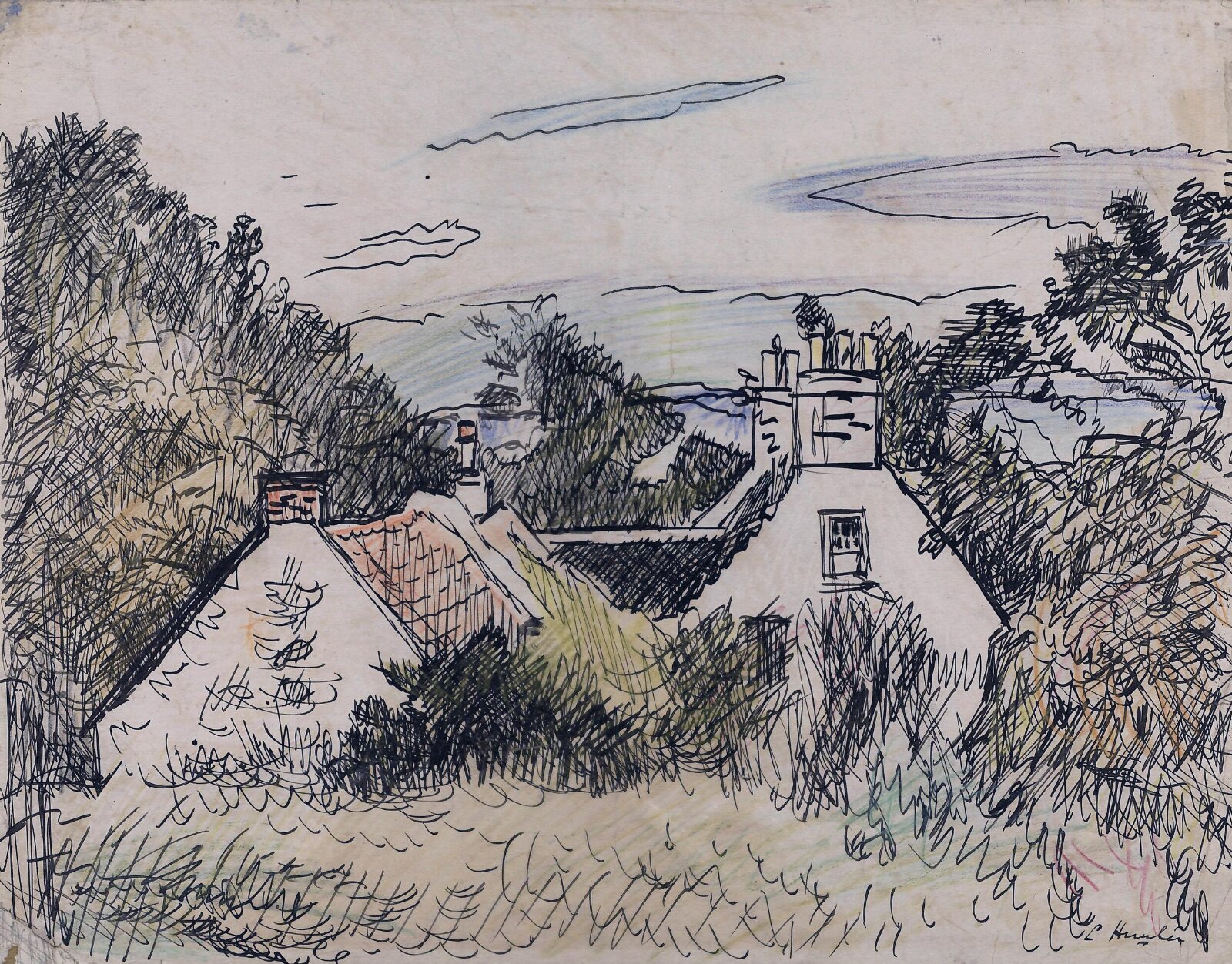 Cottages on Arran, Leslie Hunter, ca. early 20th century