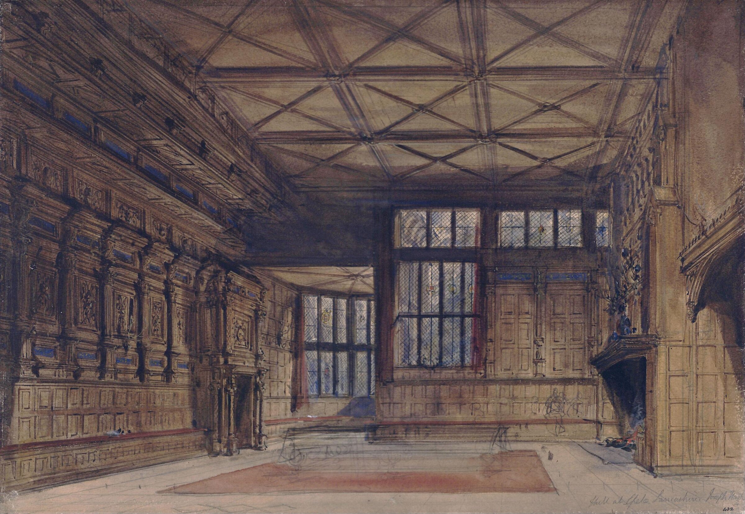 The Hall at Speke, Lancashire, Joseph Nash, ca. mid 19th century