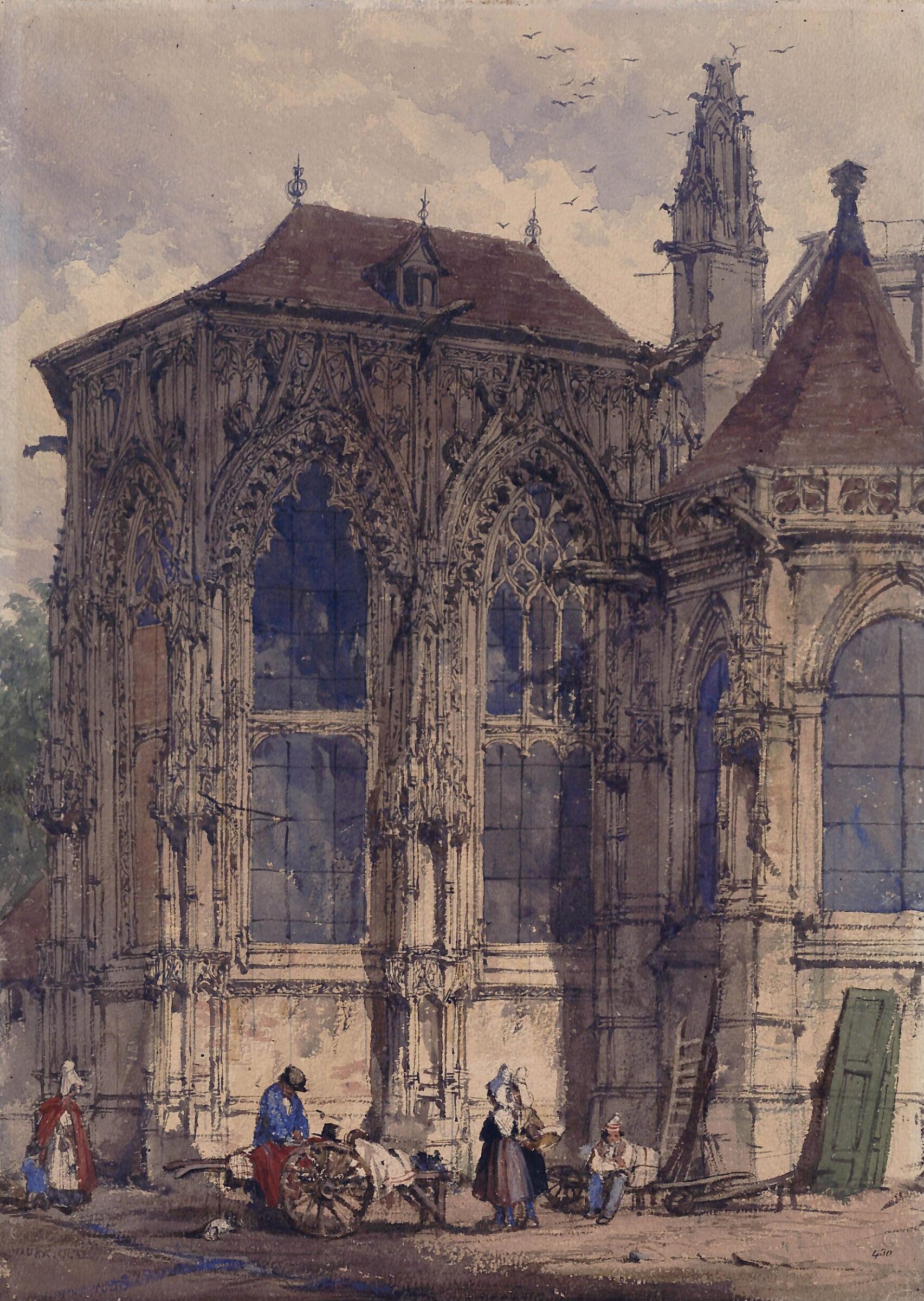 East End of the Church of St. Jacques, Dieppe, Joseph Nash, ca. mid 19th century