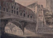 The Pont de l'Hotel Dieu and the South Tower of Notre Dame, Paris thumbnail 1