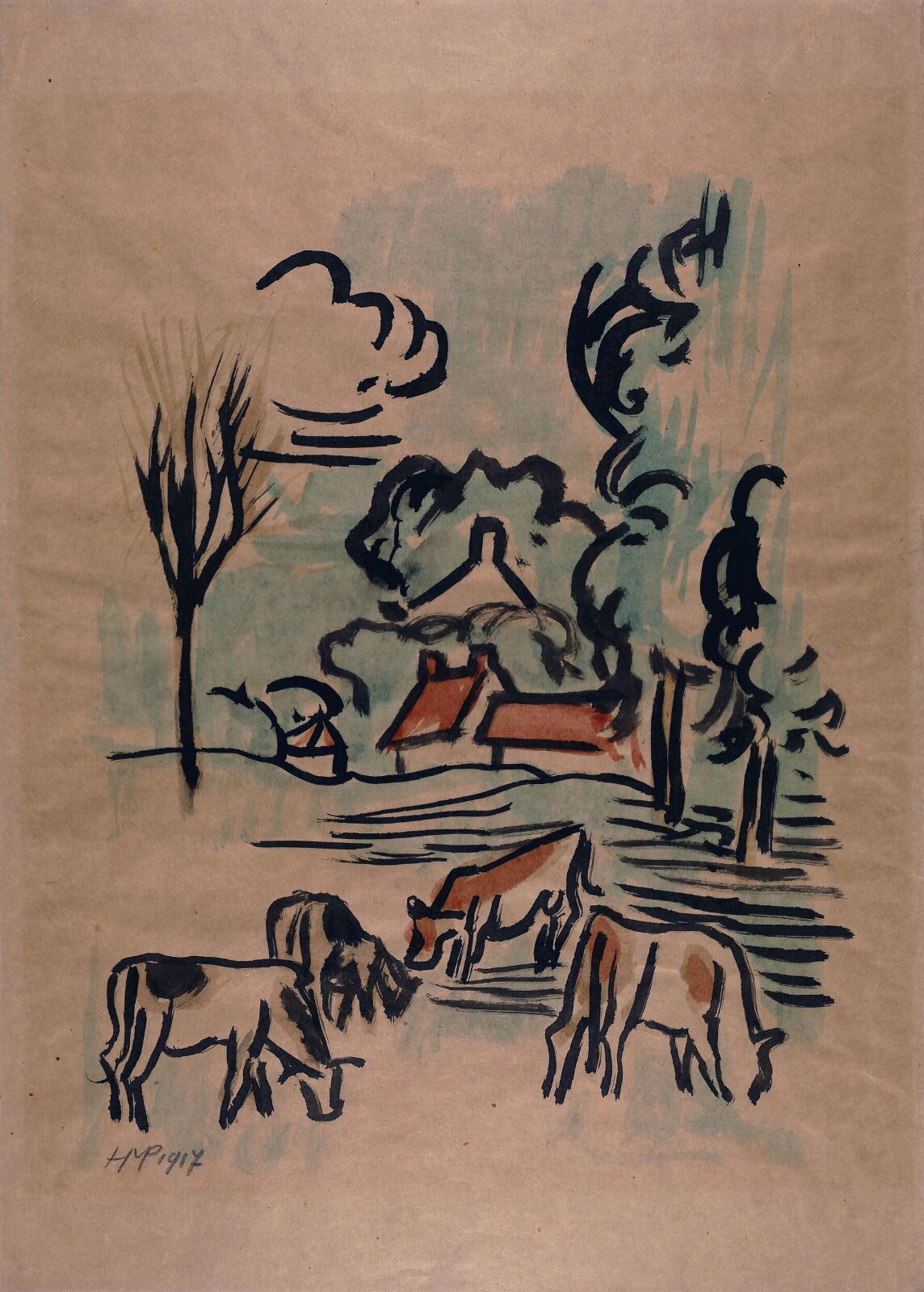 Pastoral Landscape, Max Pechstein, 1917