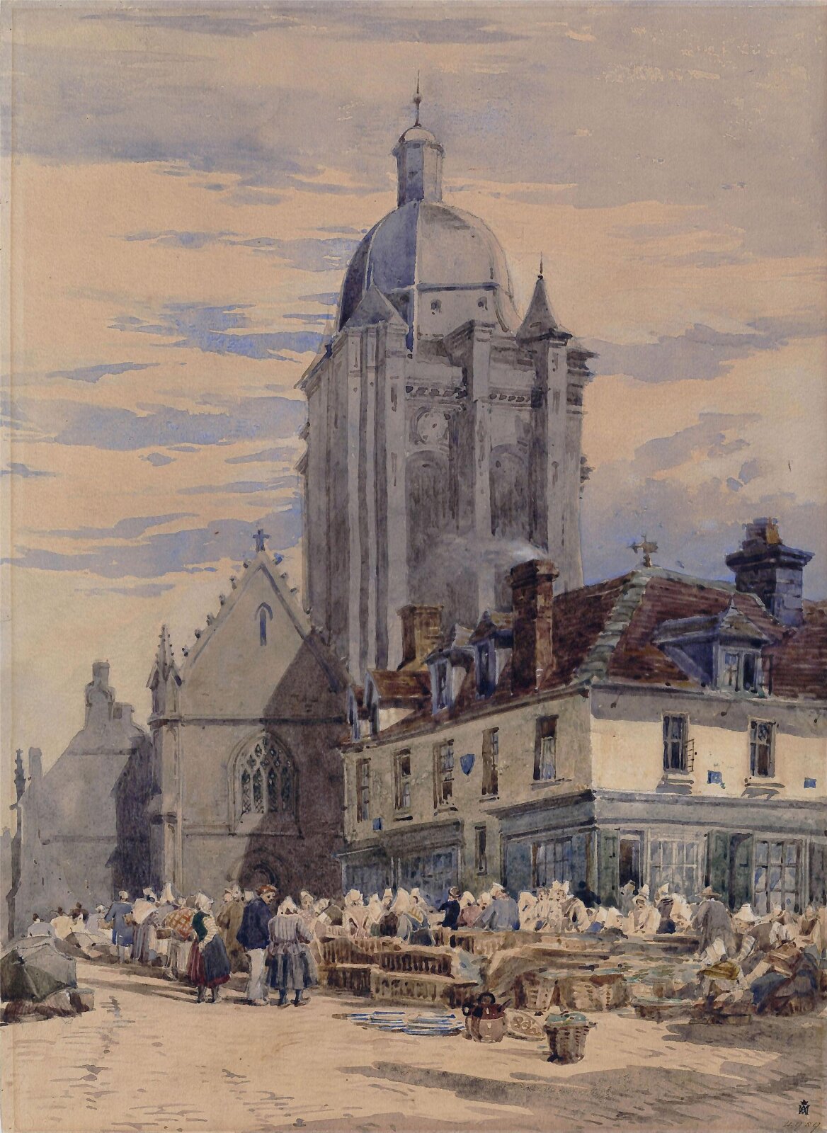 Street View, Mortagne, Normandy, Charles Claude Pyne, mid 19th Century
