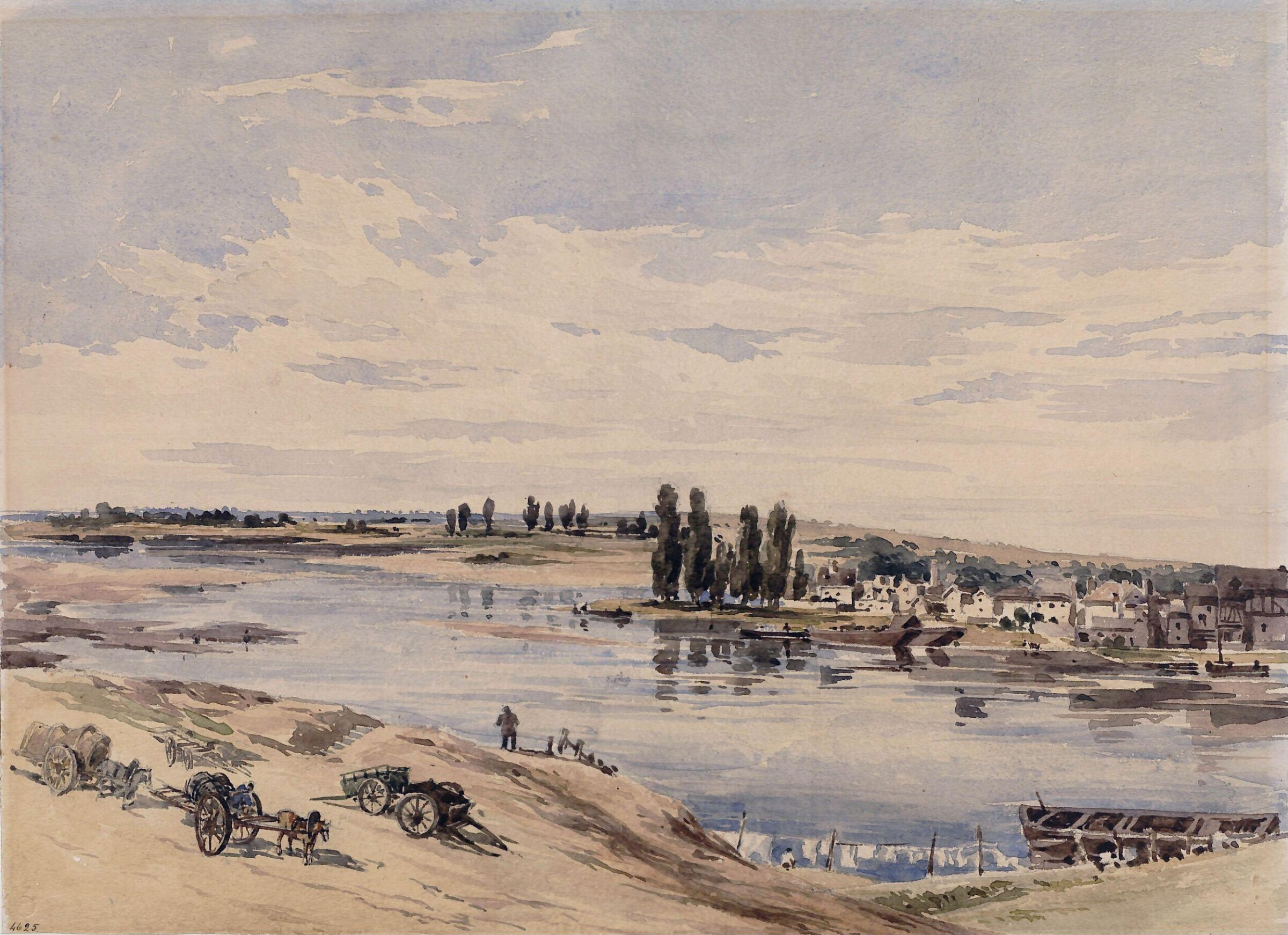 View of the Loire at Amboise, Charles Claude Pyne, mid 19th Century