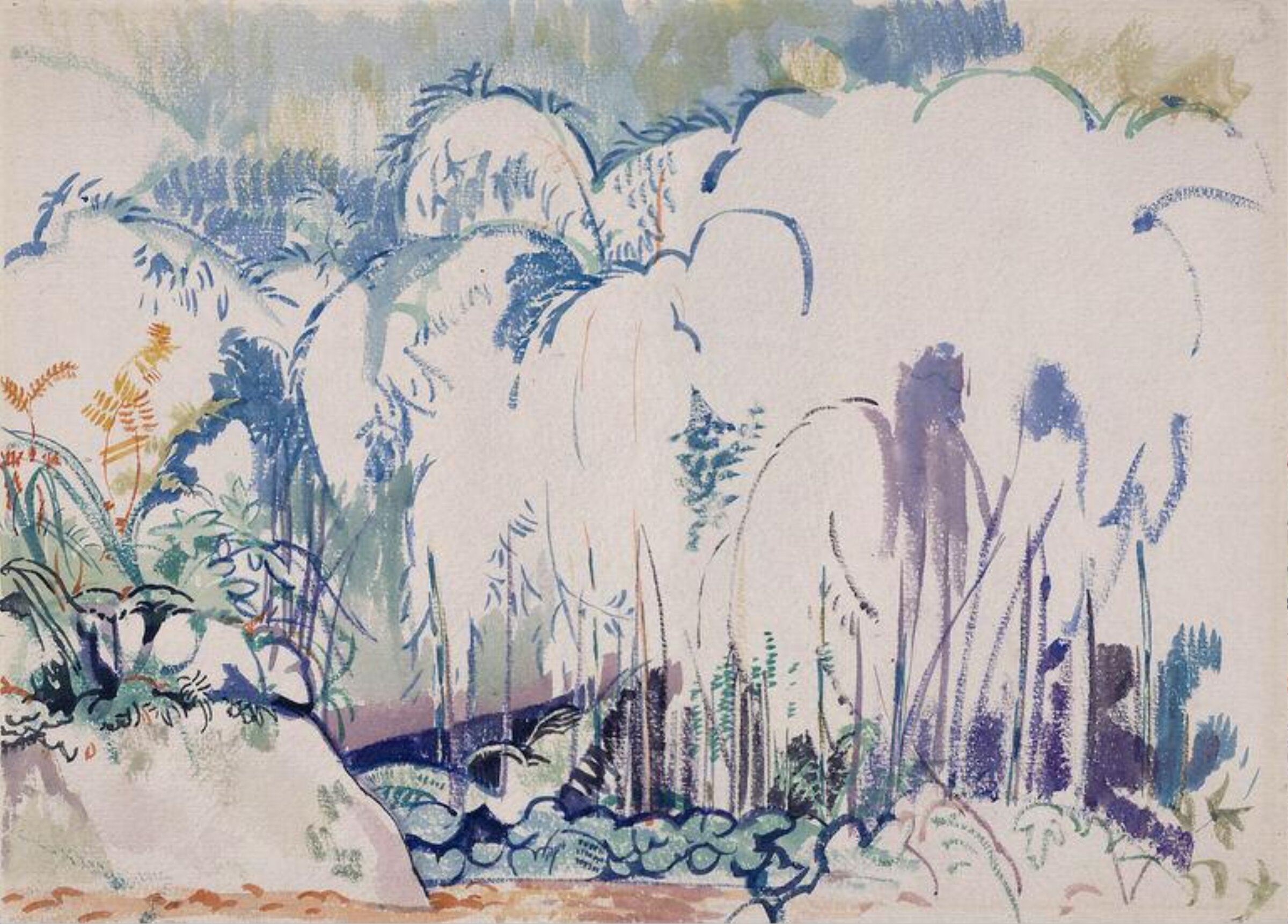 In the Woods, Lynmouth, Albert Daniel Rutherston, ca. early 20th century