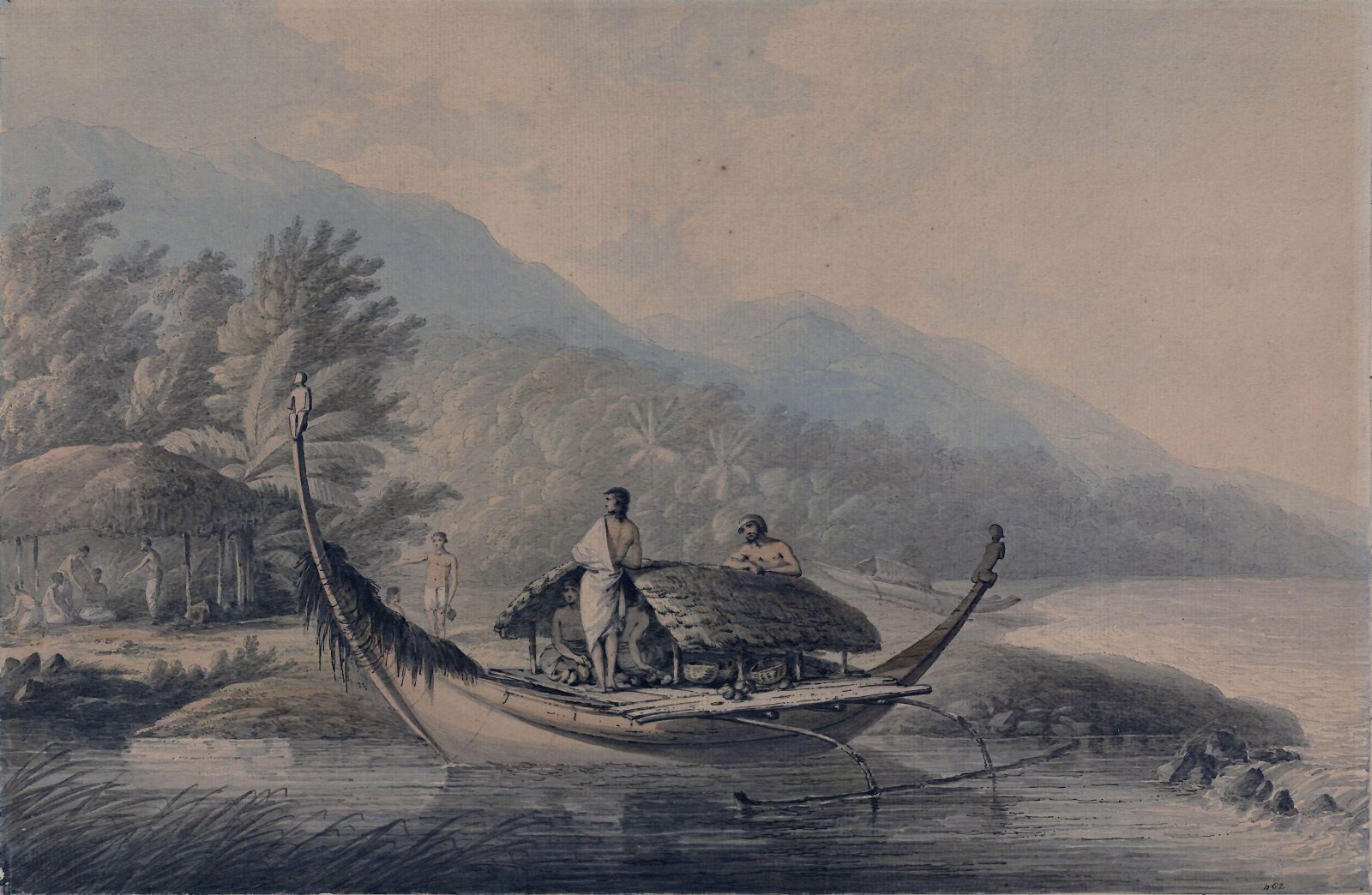 Canoe, Ulietea, Society Islands, John Webber, ca. 1775-93