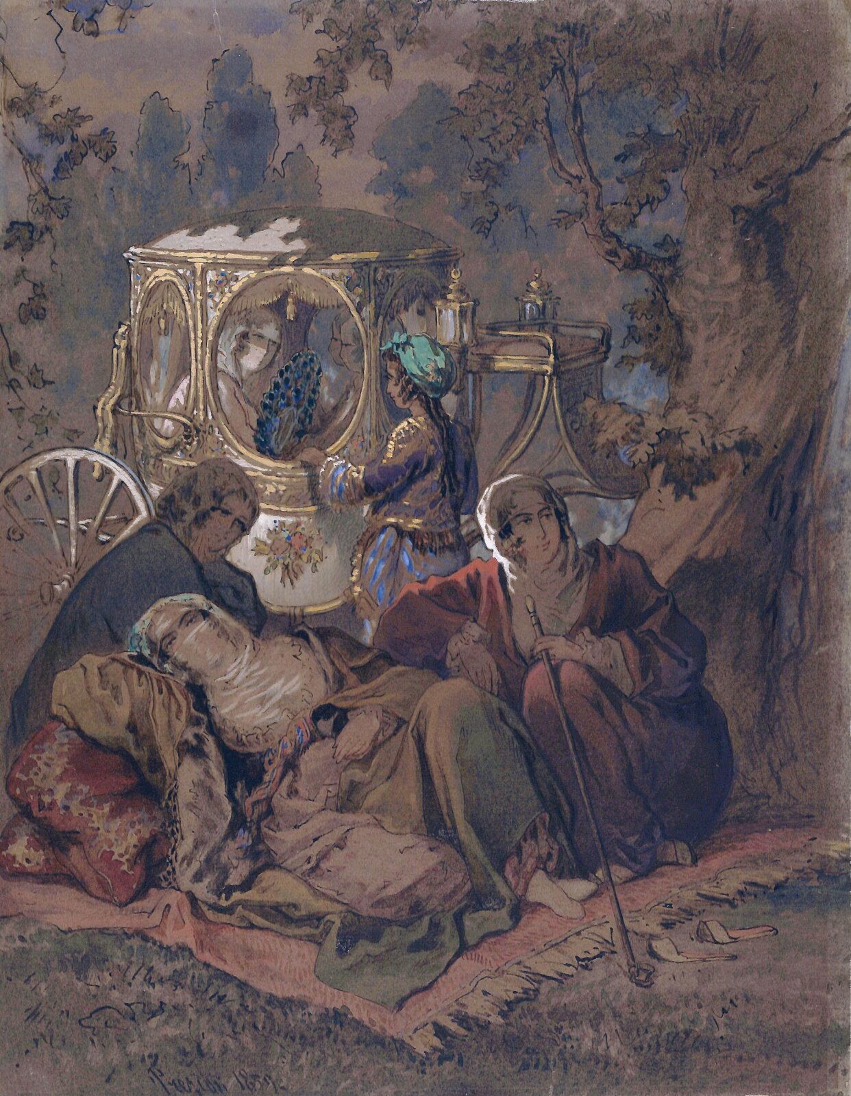 Three Turkish ladies, Preziosi, 1859