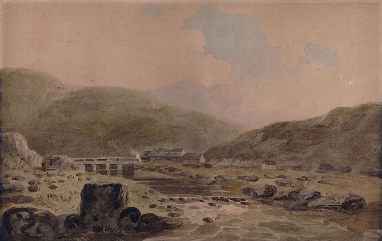 Bridge and Stream, Varley, 1804