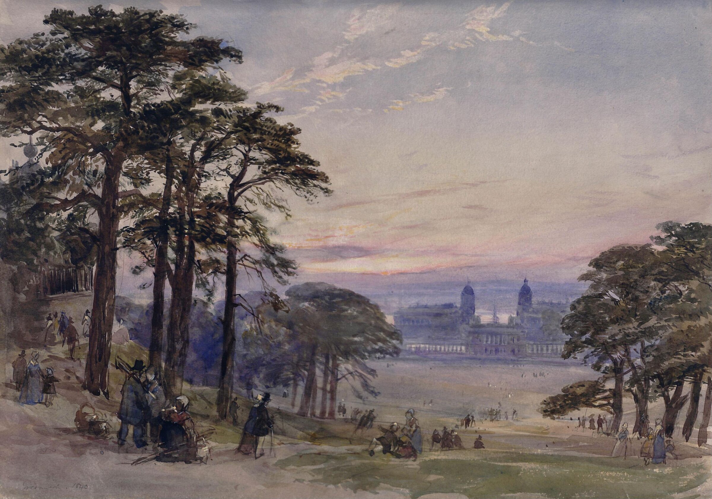 Greenwich Hospital from the Observatory, William Collingwood, 1840