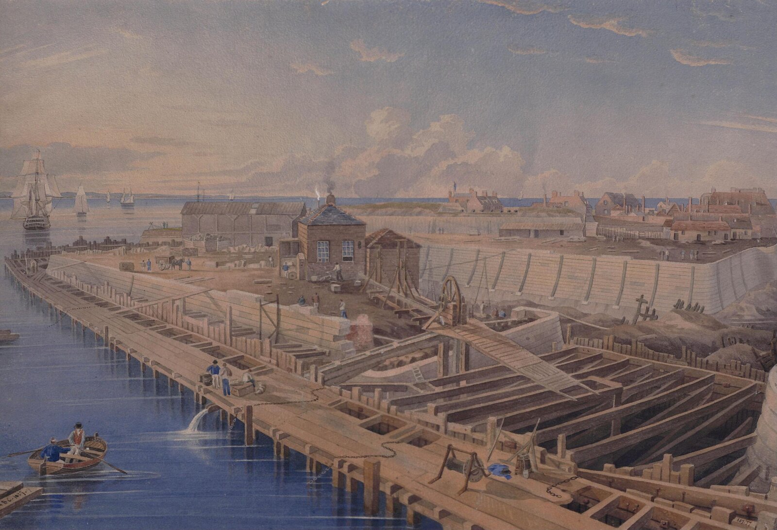 Construction of Docks, Henry Barlow Carter, 1827