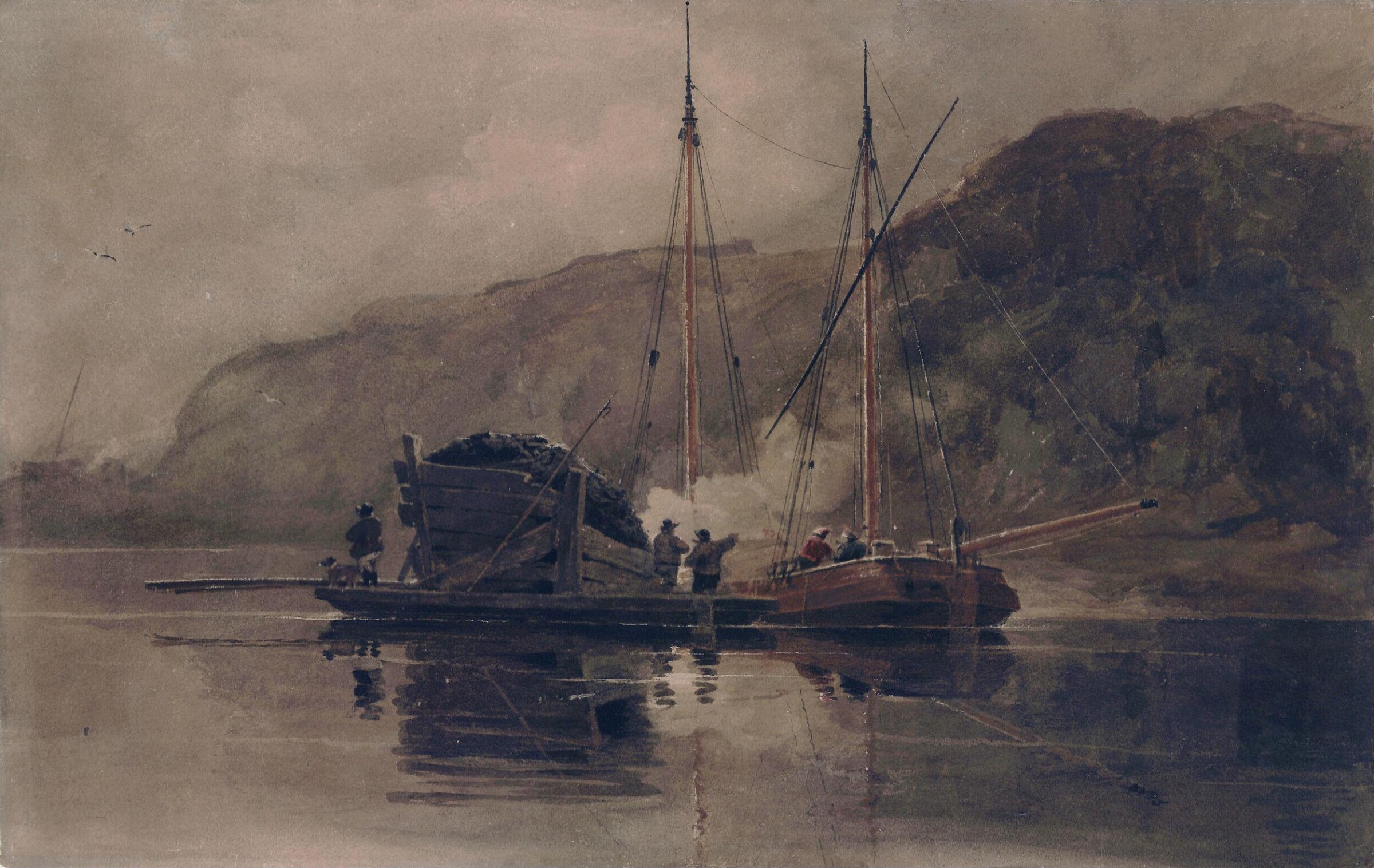 Coal Barges of the Medway, Luke Clennell, ca. early 19th century
