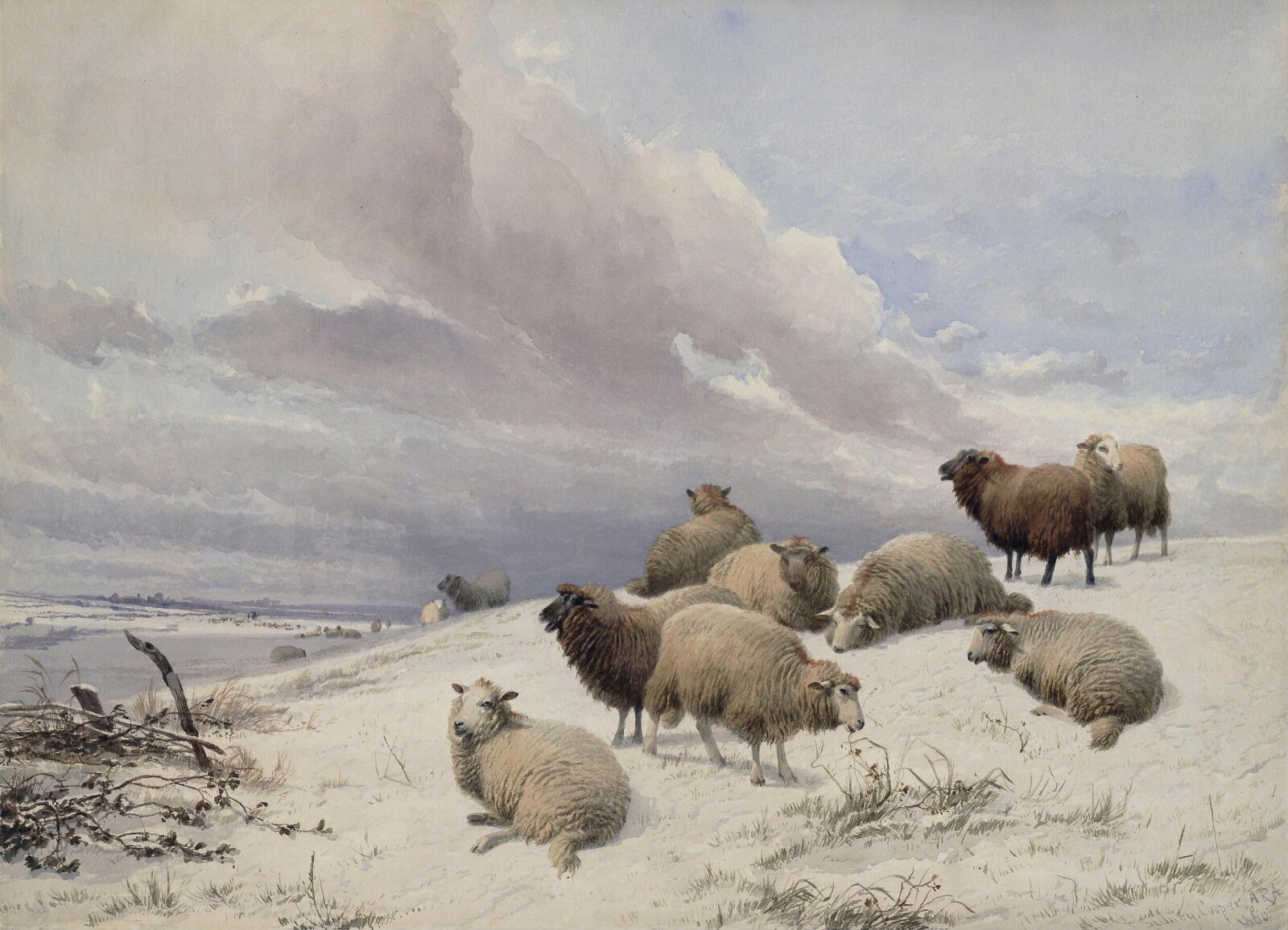 Winter Time, Thomas Sidney Cooper, 1860