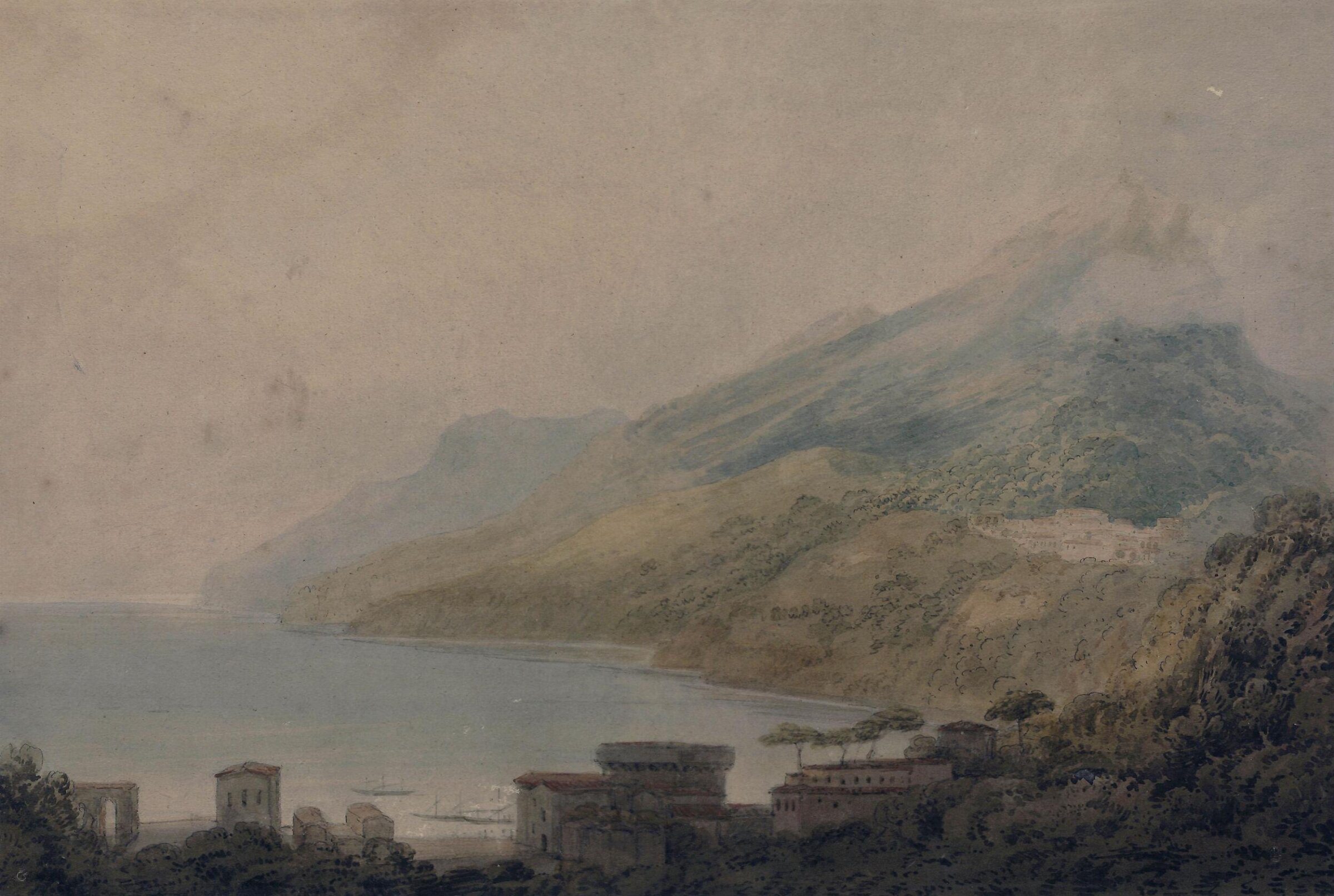 View near Vietri, John Robert Cozens, late 18th century