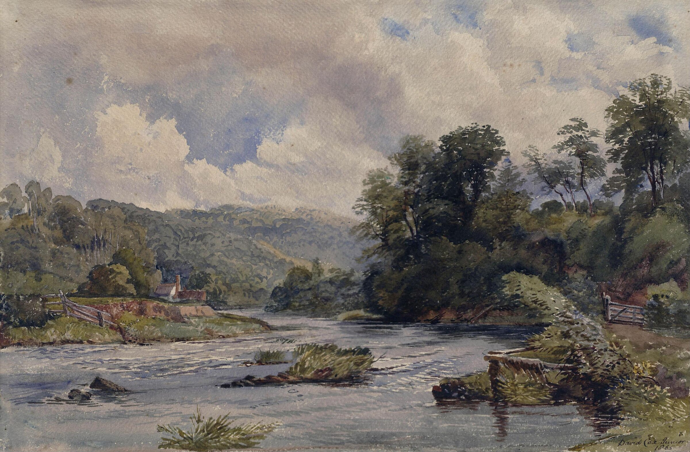 View of the Exe near Tiverton, David Cox the younger, 1865