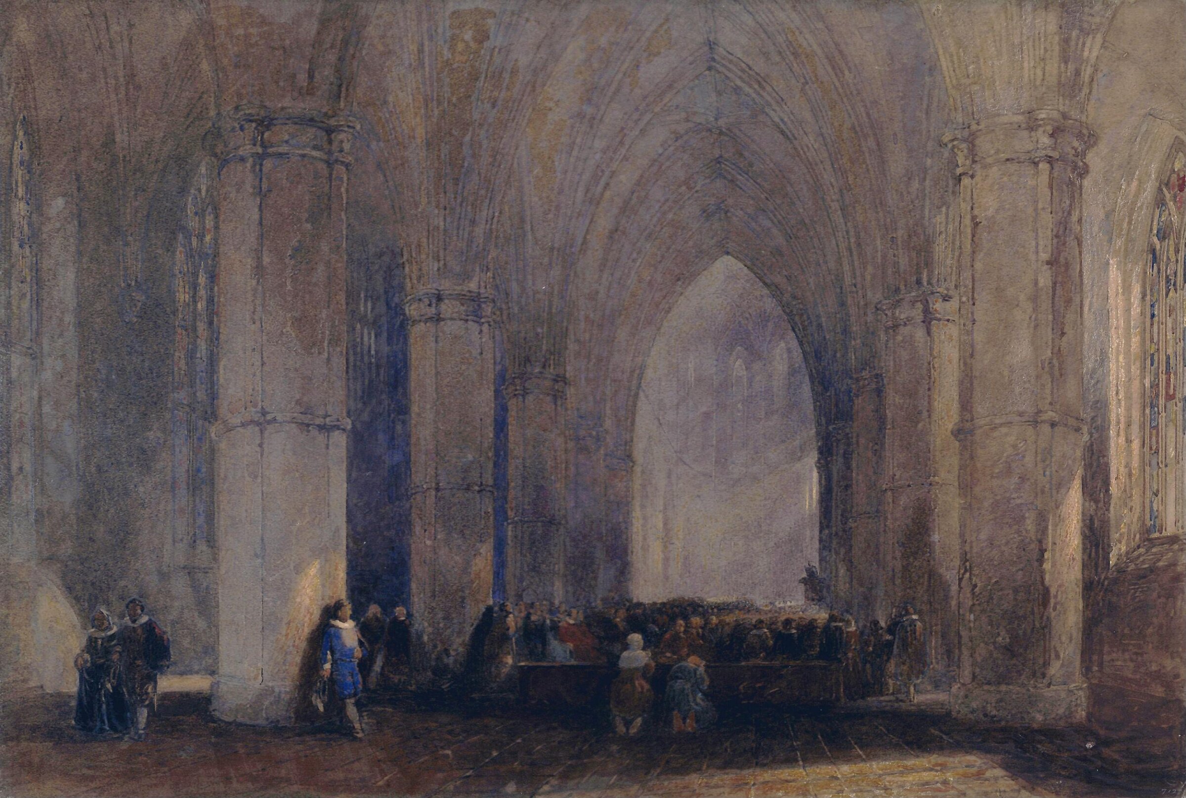 Interior of a cathedral, George Haydock Dodgson, ca. 1830-80
