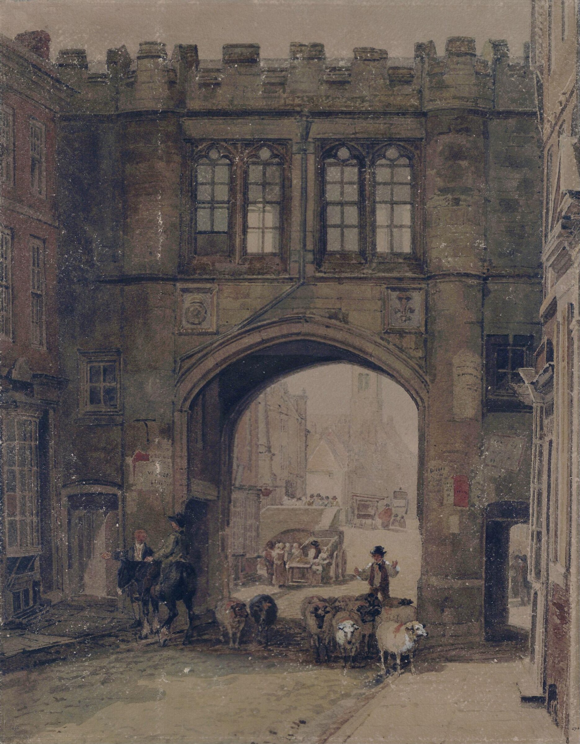 The Stonebrow : Gateway at Lincoln, Peter de Wint, ca. early 19th century