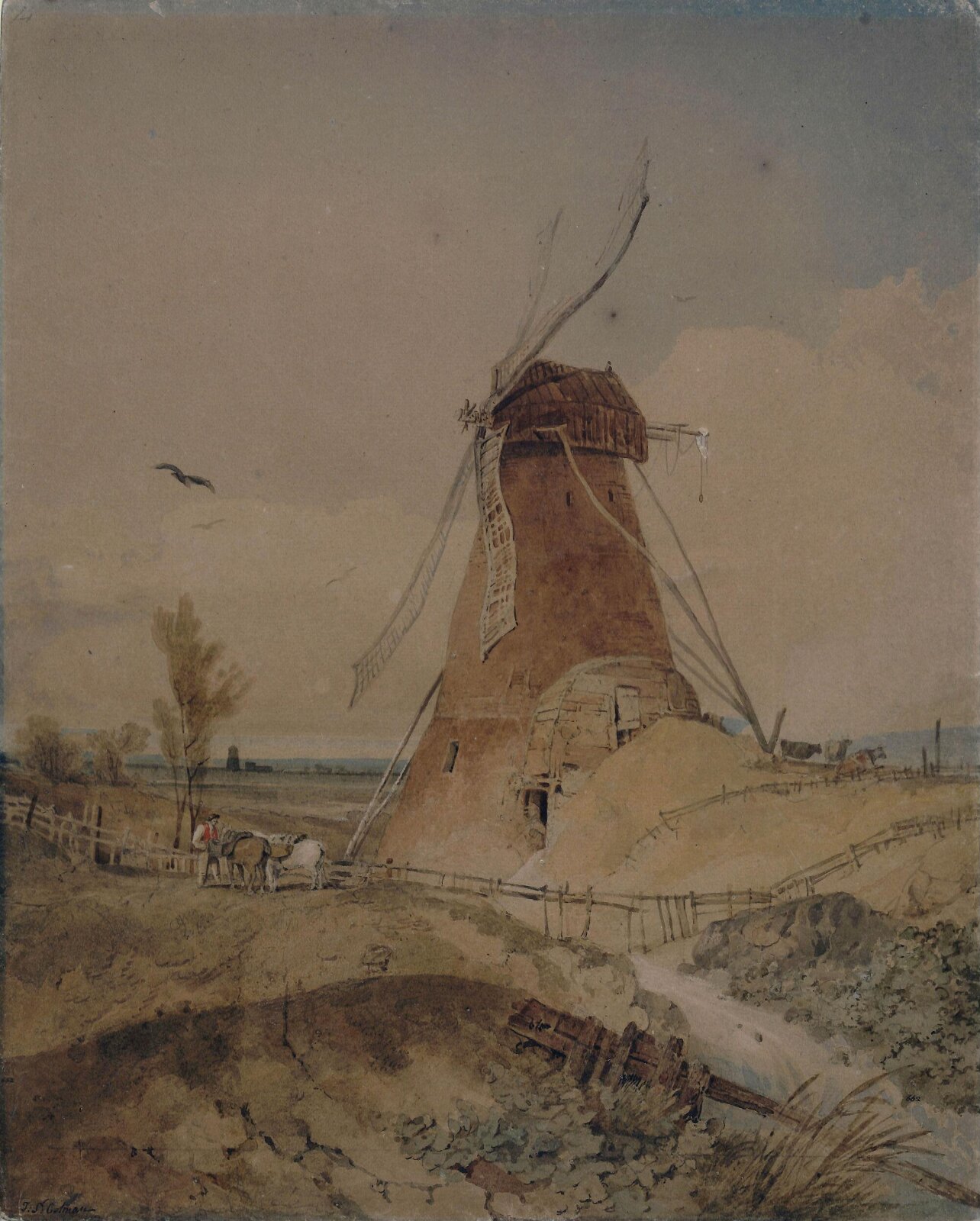 Windmill, Lincolnshire, John Sell Cotman, ca. 1800-42