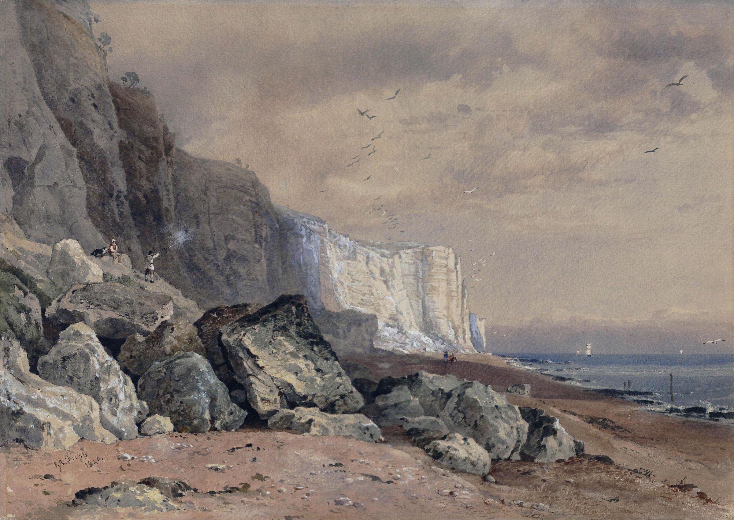 Dover Cliffs, George Arthur Fripp, 1846