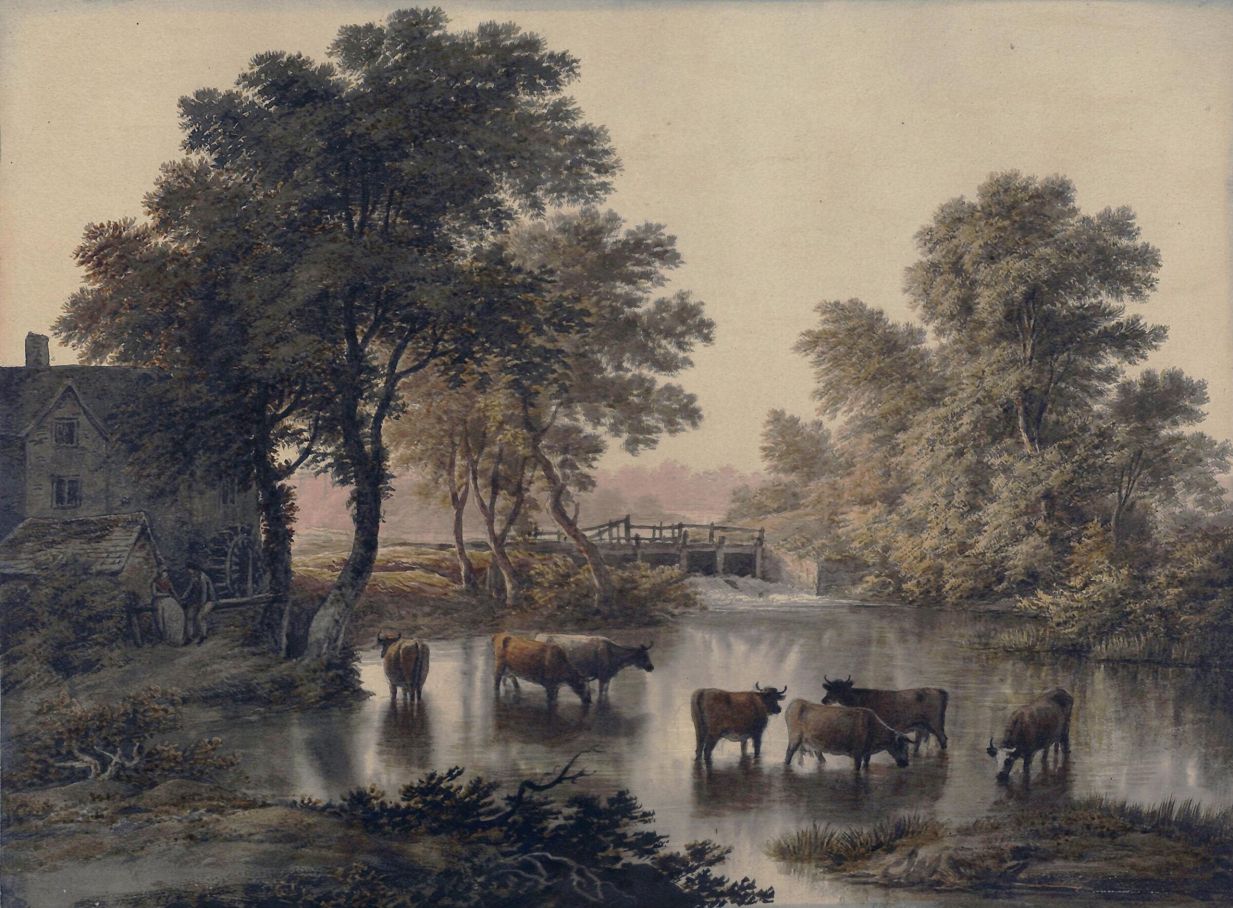 Evening, Shenstone Mill, near Lichfield, John Glover, ca. 1790s