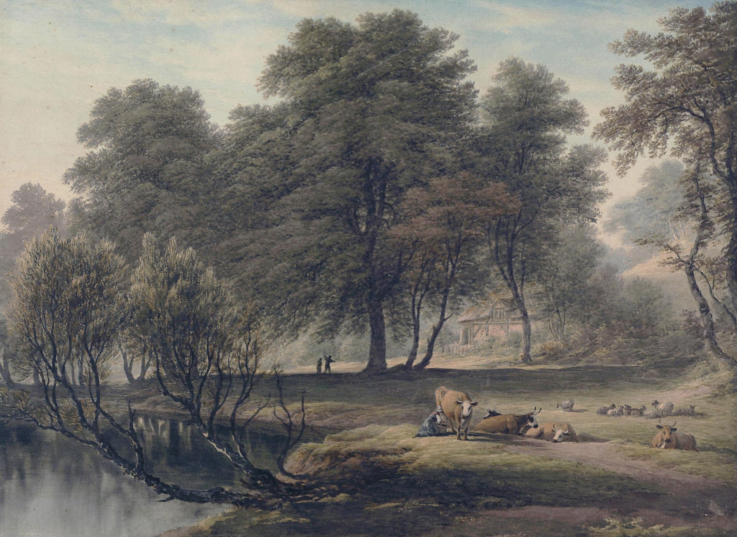 View near Lichfield - Morning, John Glover, ca. 1790s