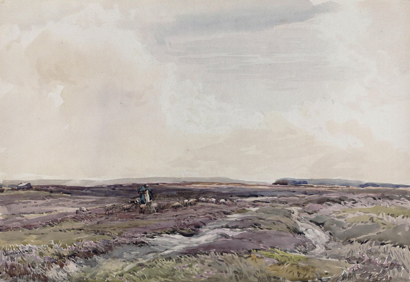Sheep on the Moor, Claude Hayes, ca. 1875-1922