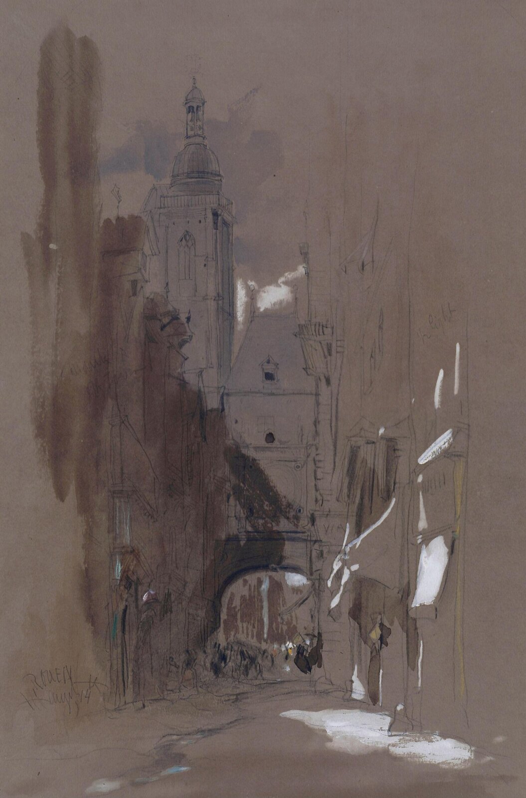 Rouen, the Clock Tower, James Holland, ca. 1825-1870