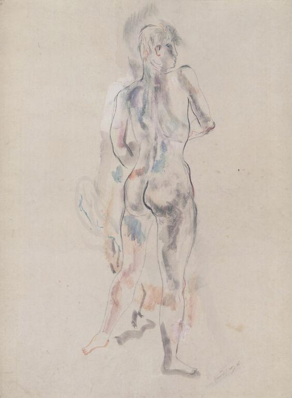 Study of a standing nude, David Jones, 1926